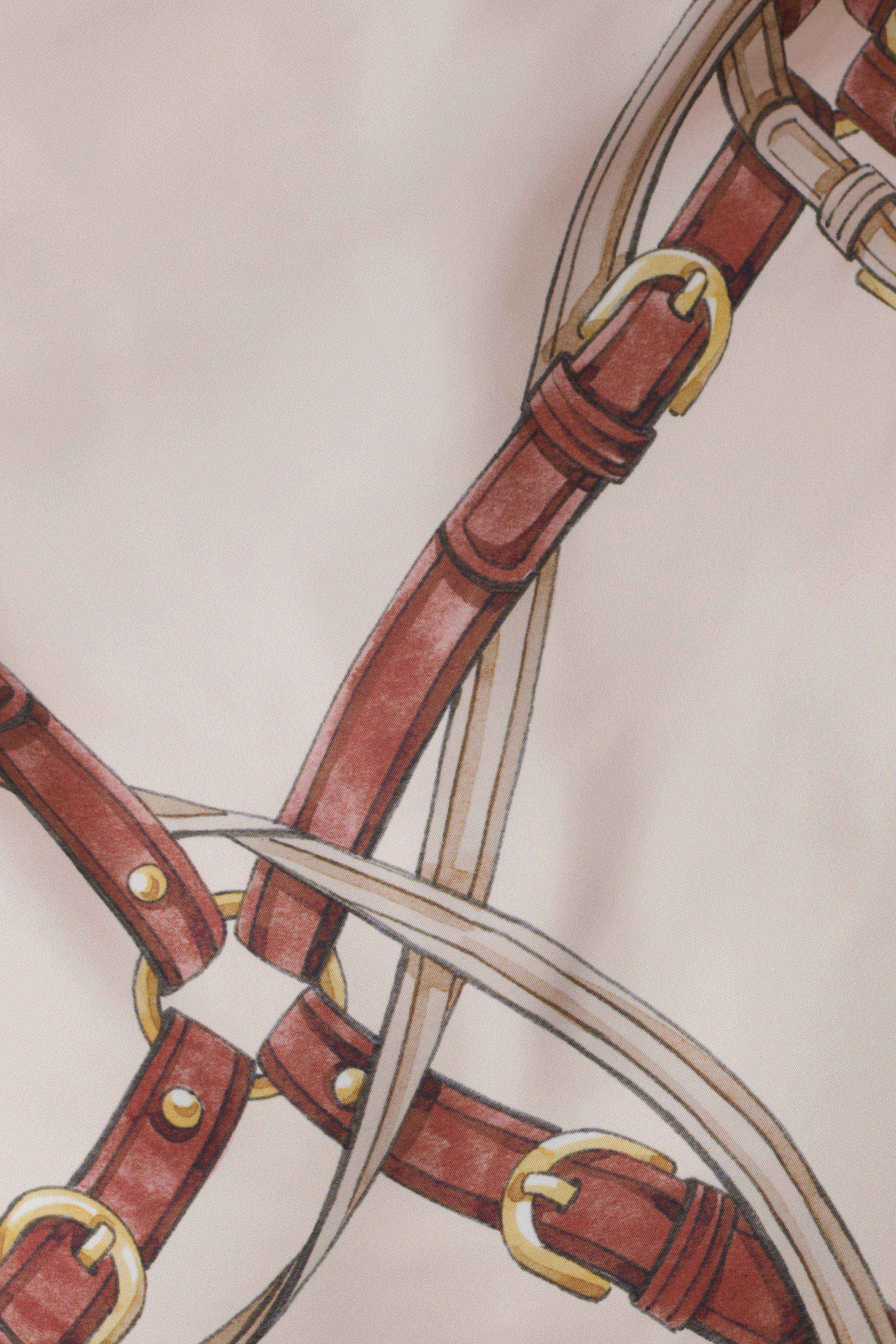 Adelaide Draped Satin Halter Top - Chain Print - Image 7