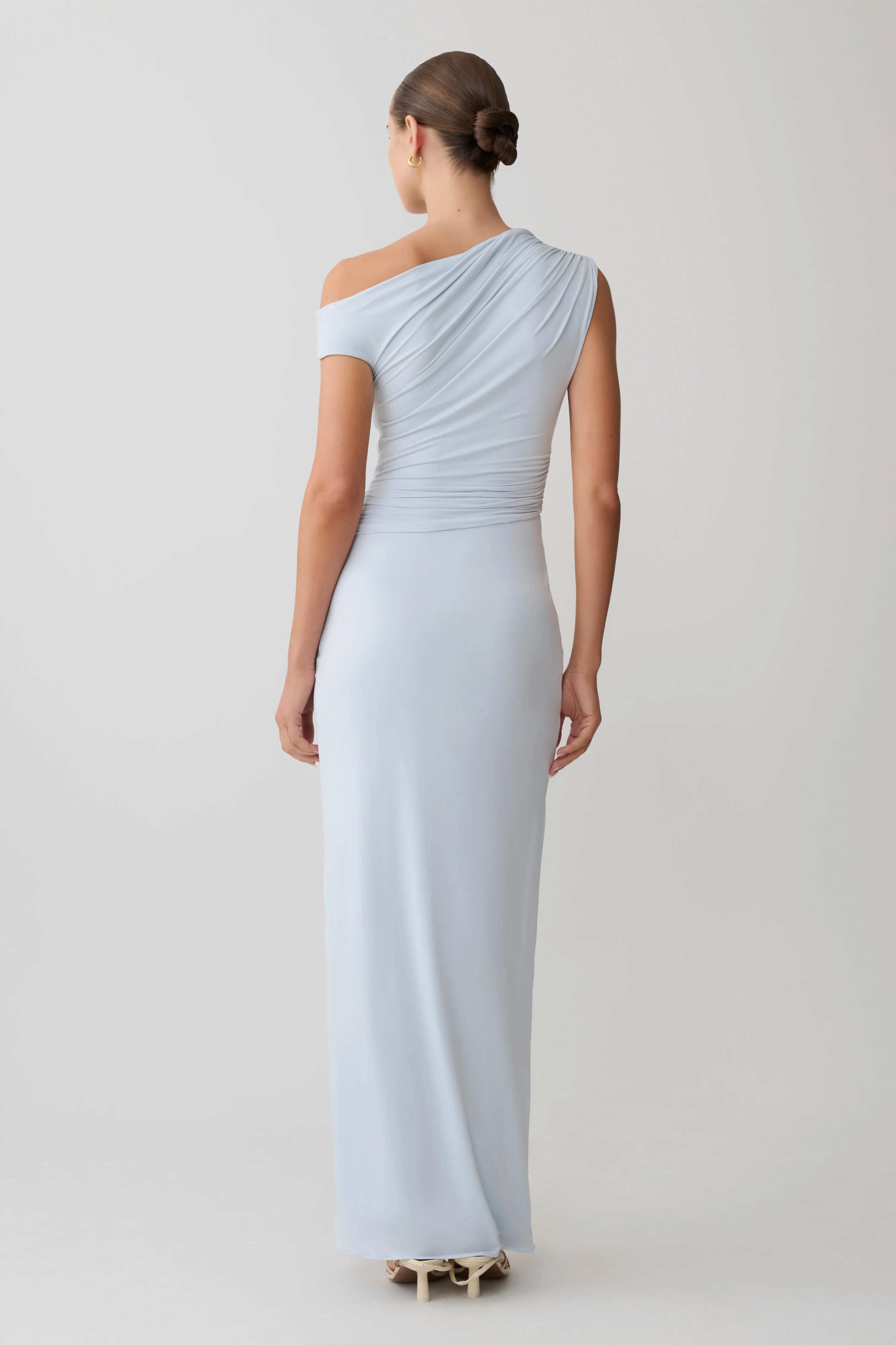 Alyn Off Shoulder Draped Maxi Dress - Pale Blue - Image 2