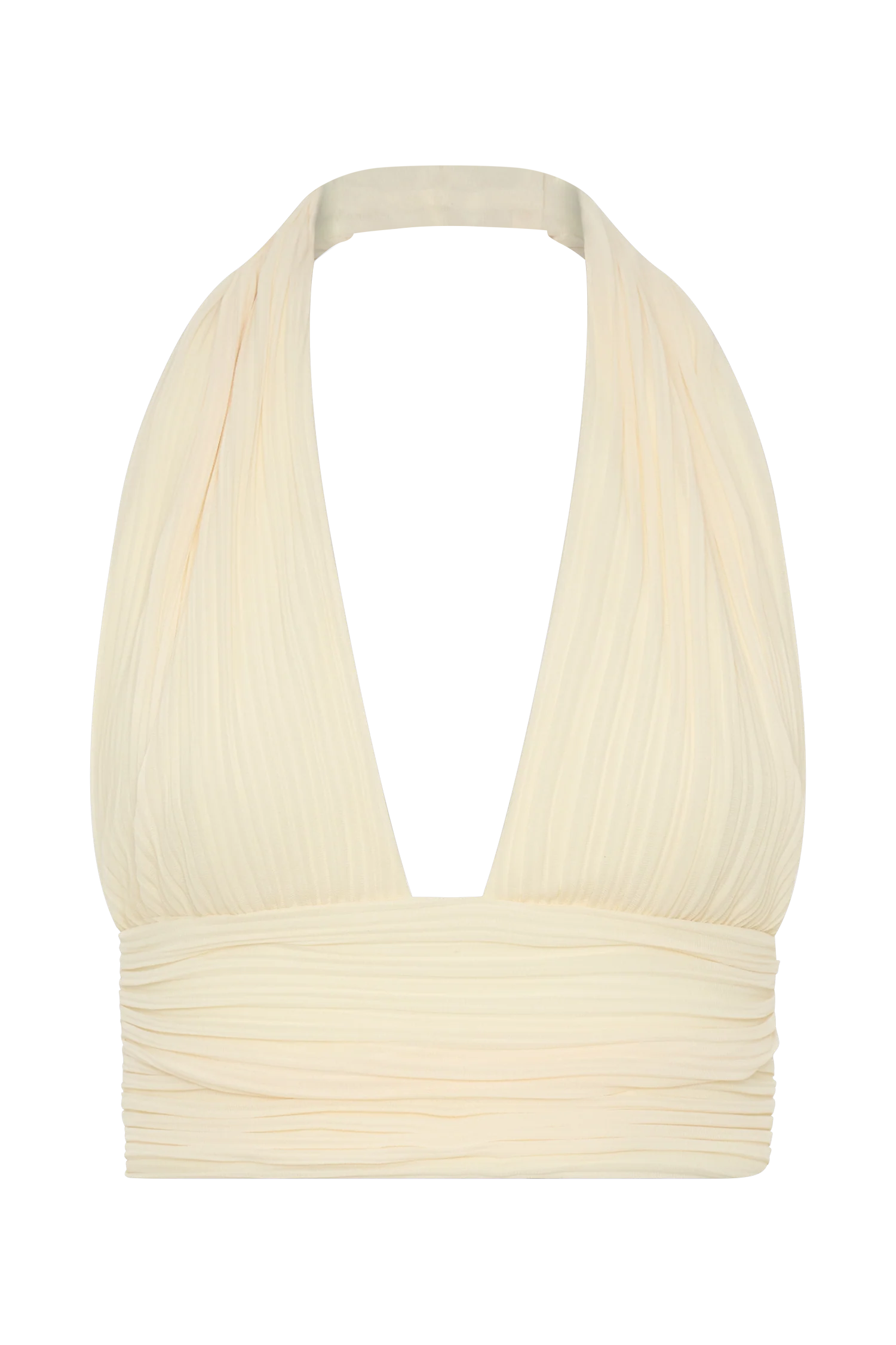 Amaris Sleeveless Plisse Halter Top - Lemon - Image 9