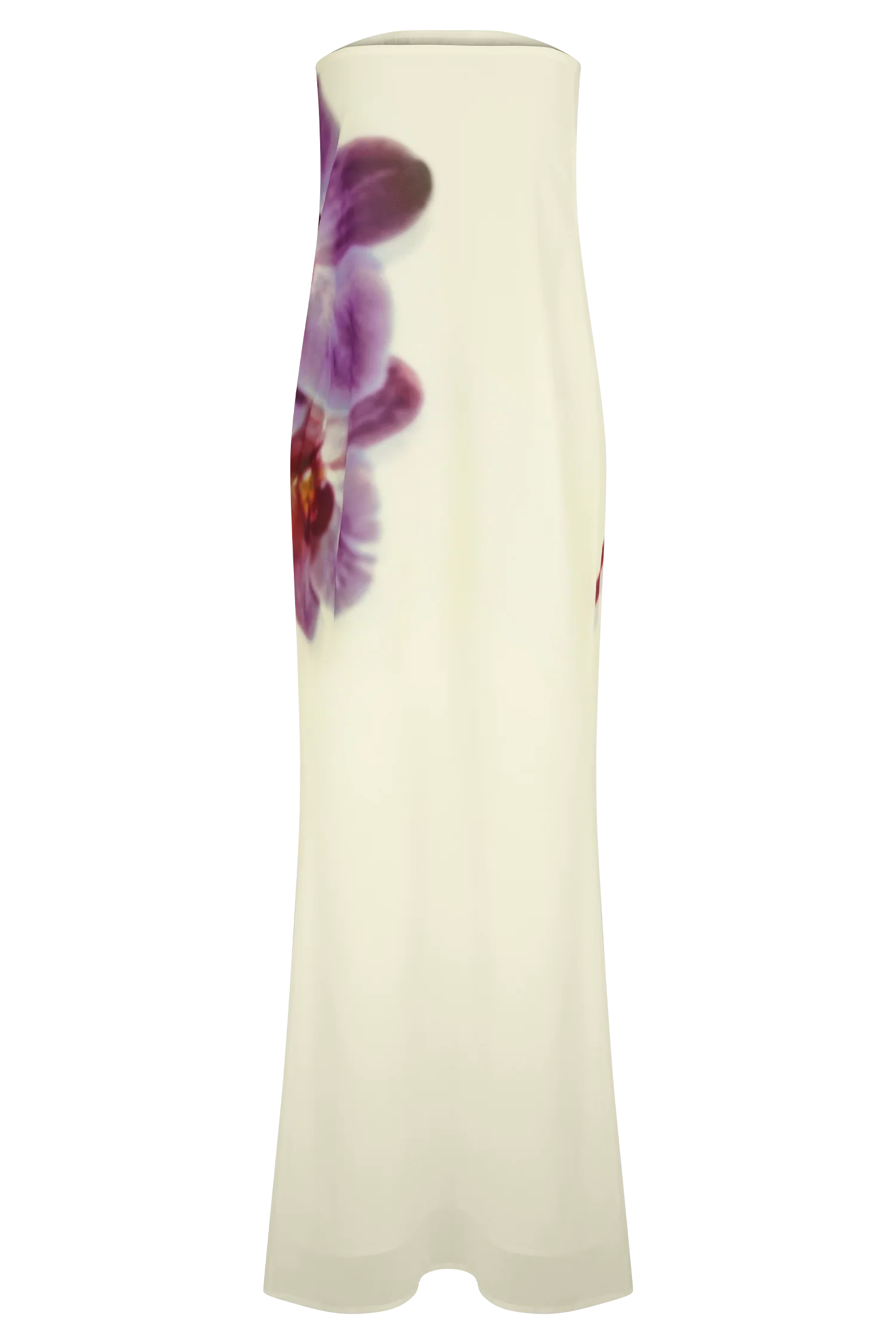 Amaya Strapless Chiffon Maxi Dress - Ivory Koi Orchid Print - Image 6