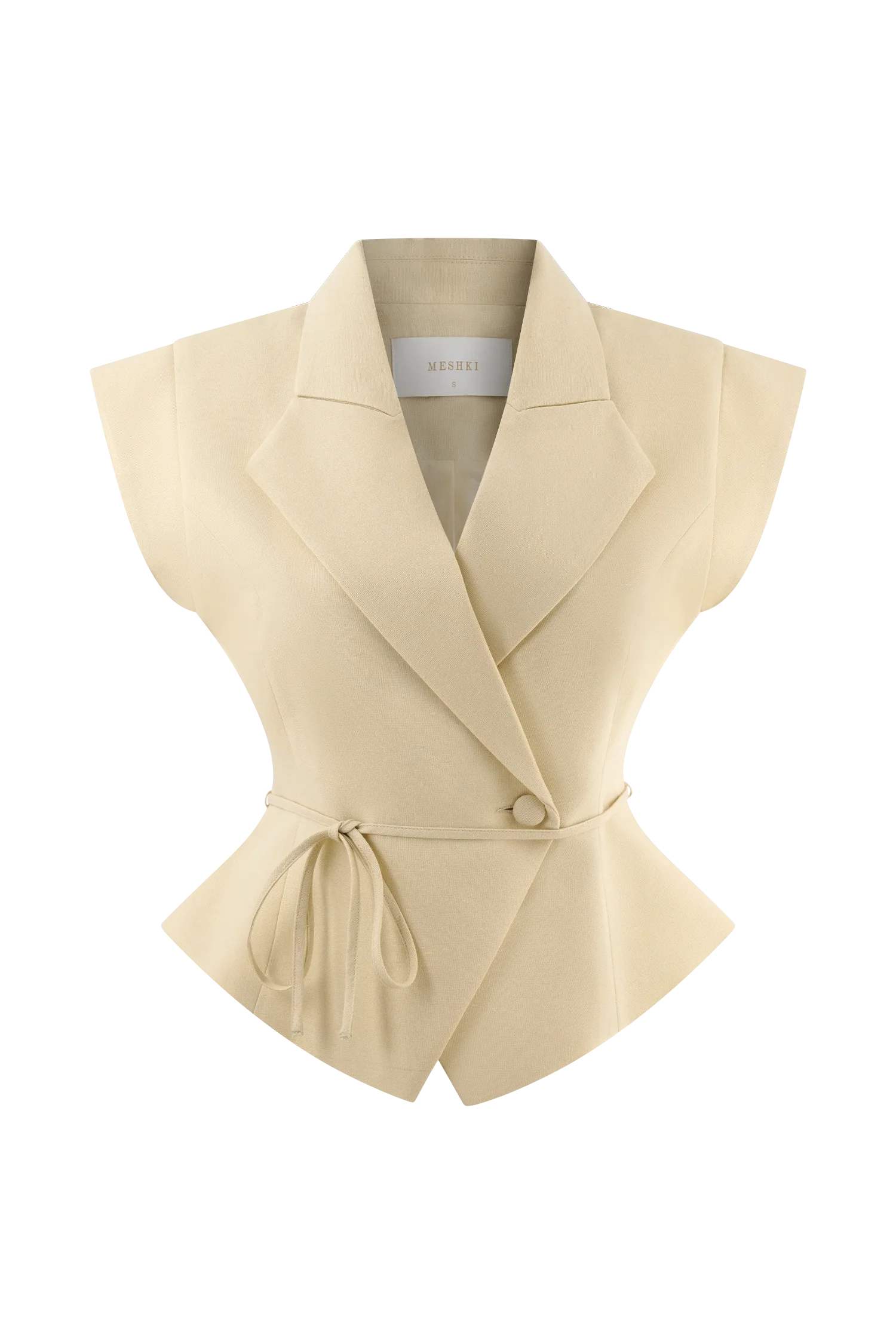 Andina Shortsleeve Linen Top - Natural Beige - Image 11