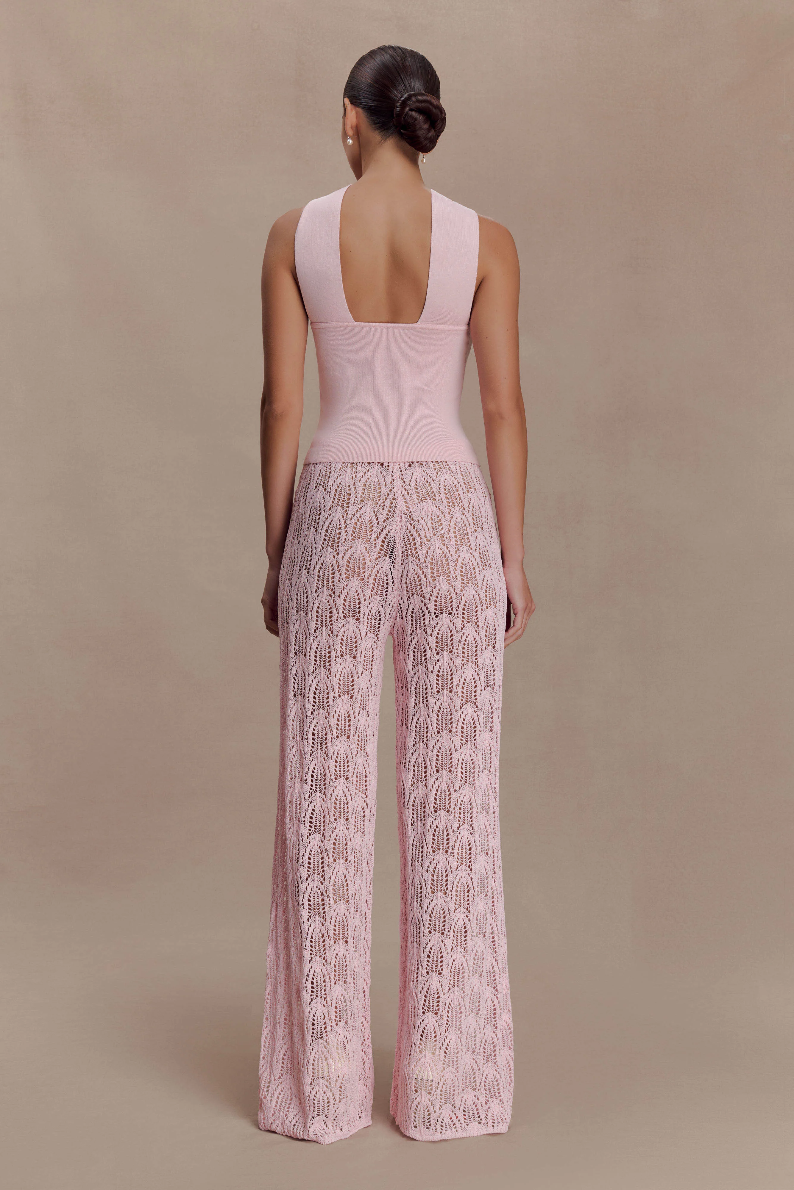 Angelika Twist Front Knit Top - Baby Pink - Image 4
