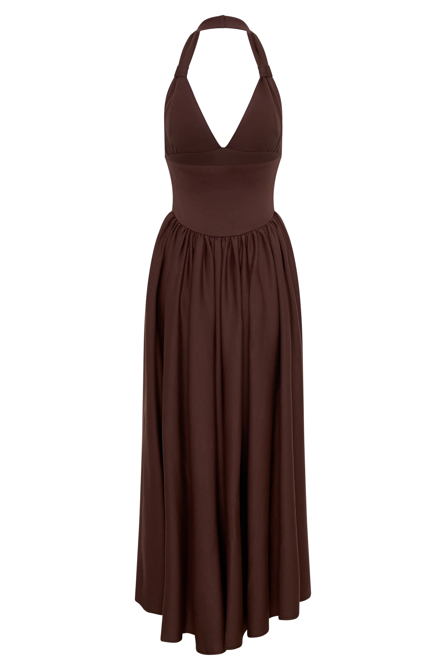 Angelina Scuba Halter Midi Dress - Chocolate - Image 7