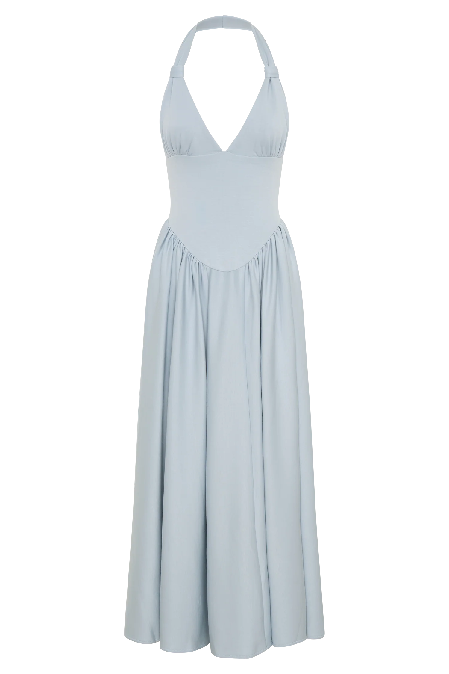 Angelina Scuba Halter Midi Dress - Pale Blue - Image 8