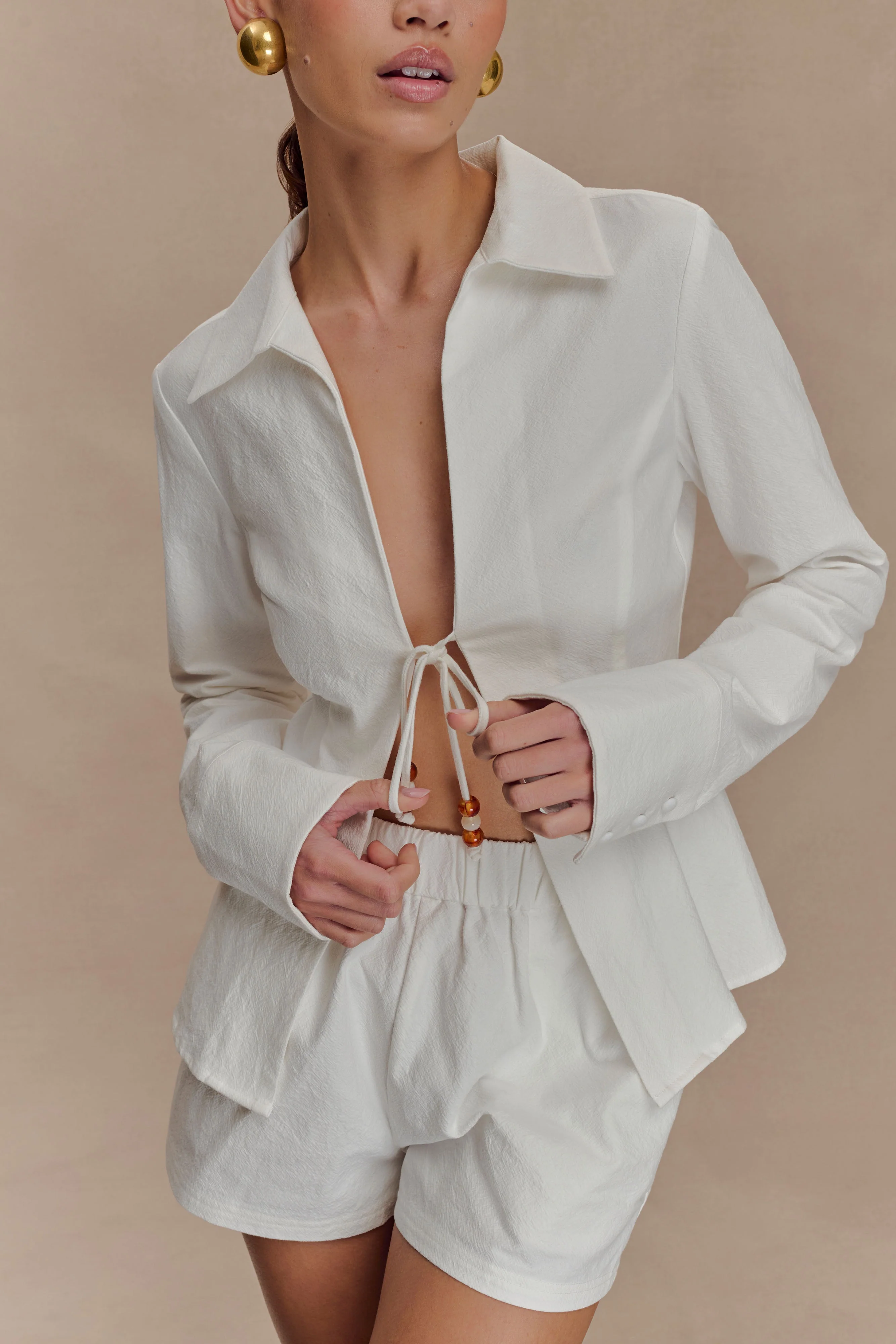 Annalee Cotton Shorts - White - Image 3