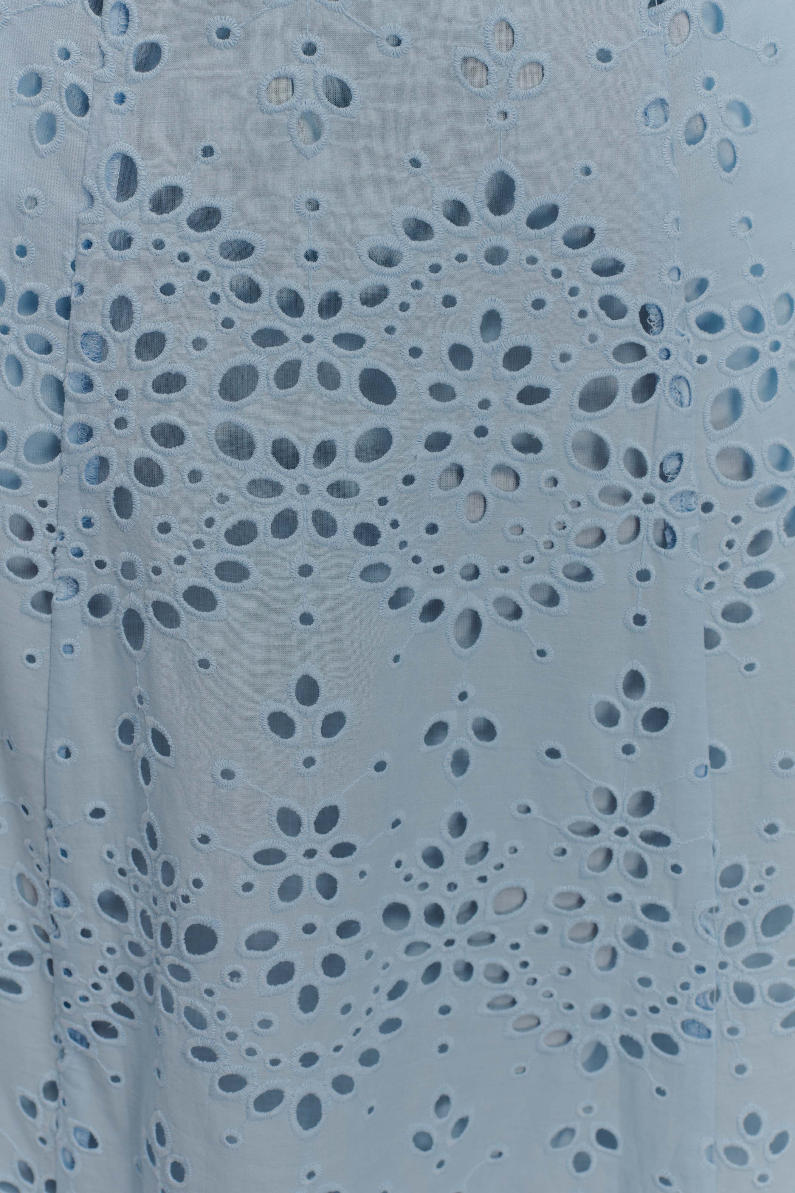 Arla Broderie Midi Skirt - Pale Cornflower Blue - Image 7