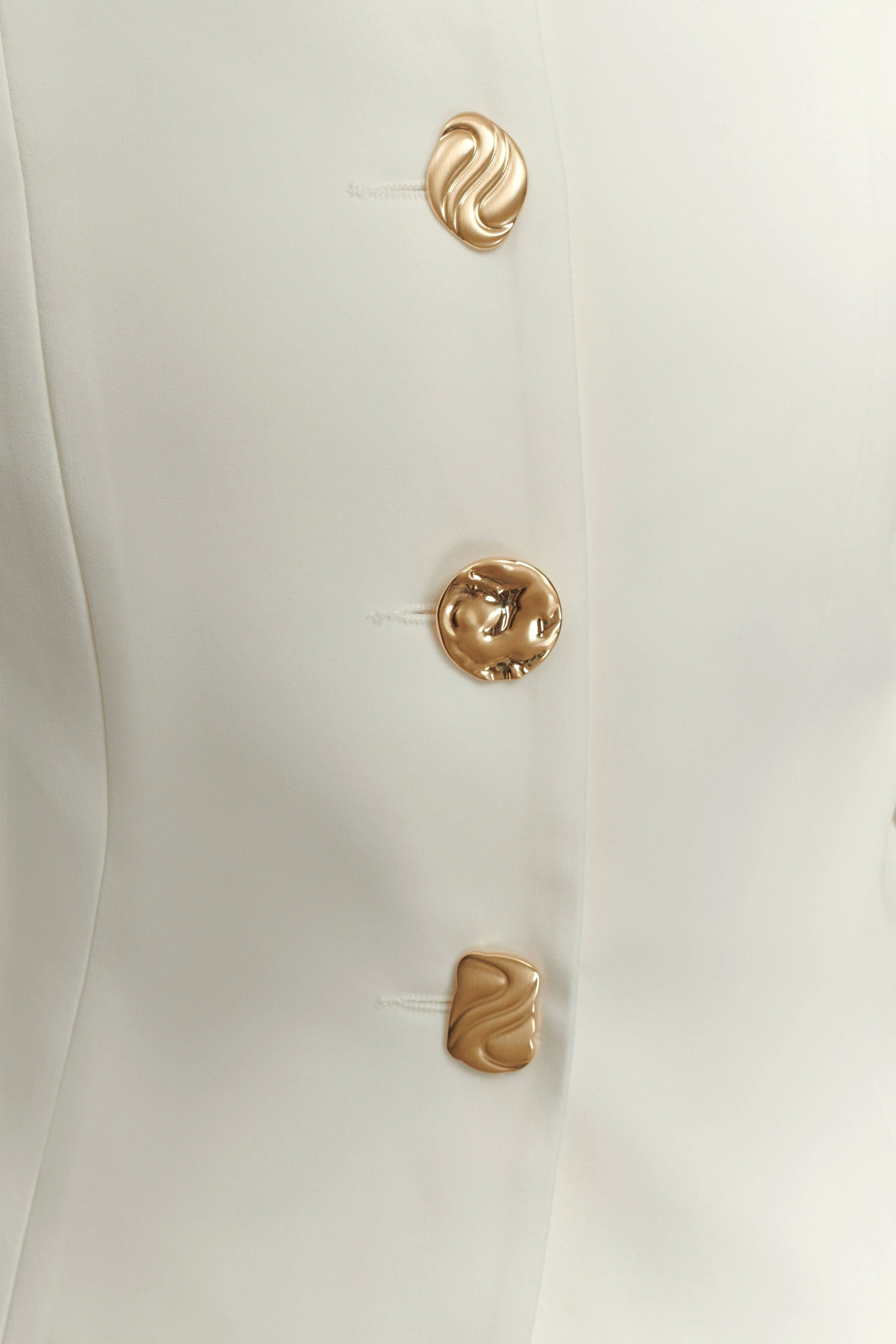 Asia Mixed Button Blazer - Ivory - Image 4