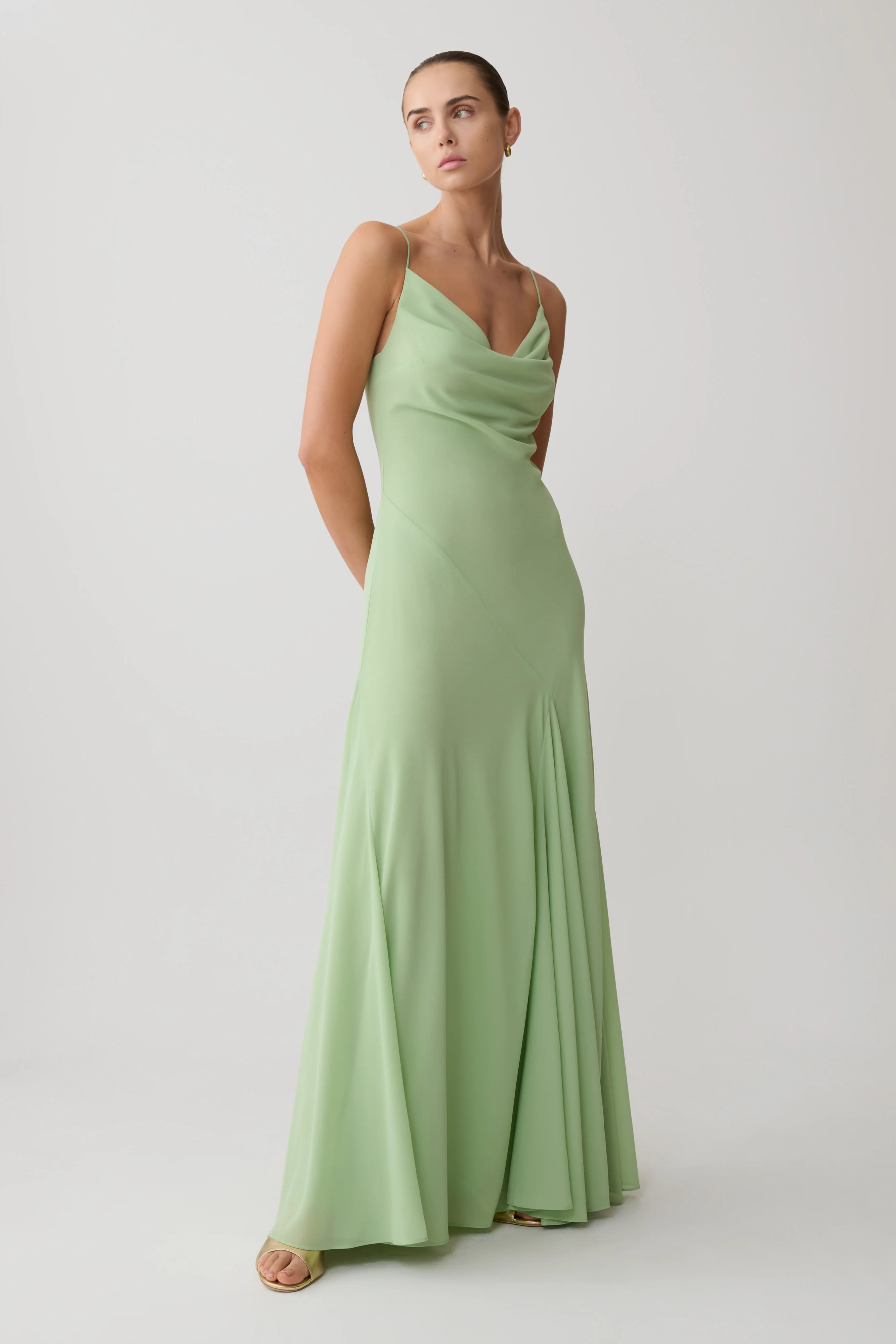 Aurelia Chiffon Maxi Dress - Sage - Image 4
