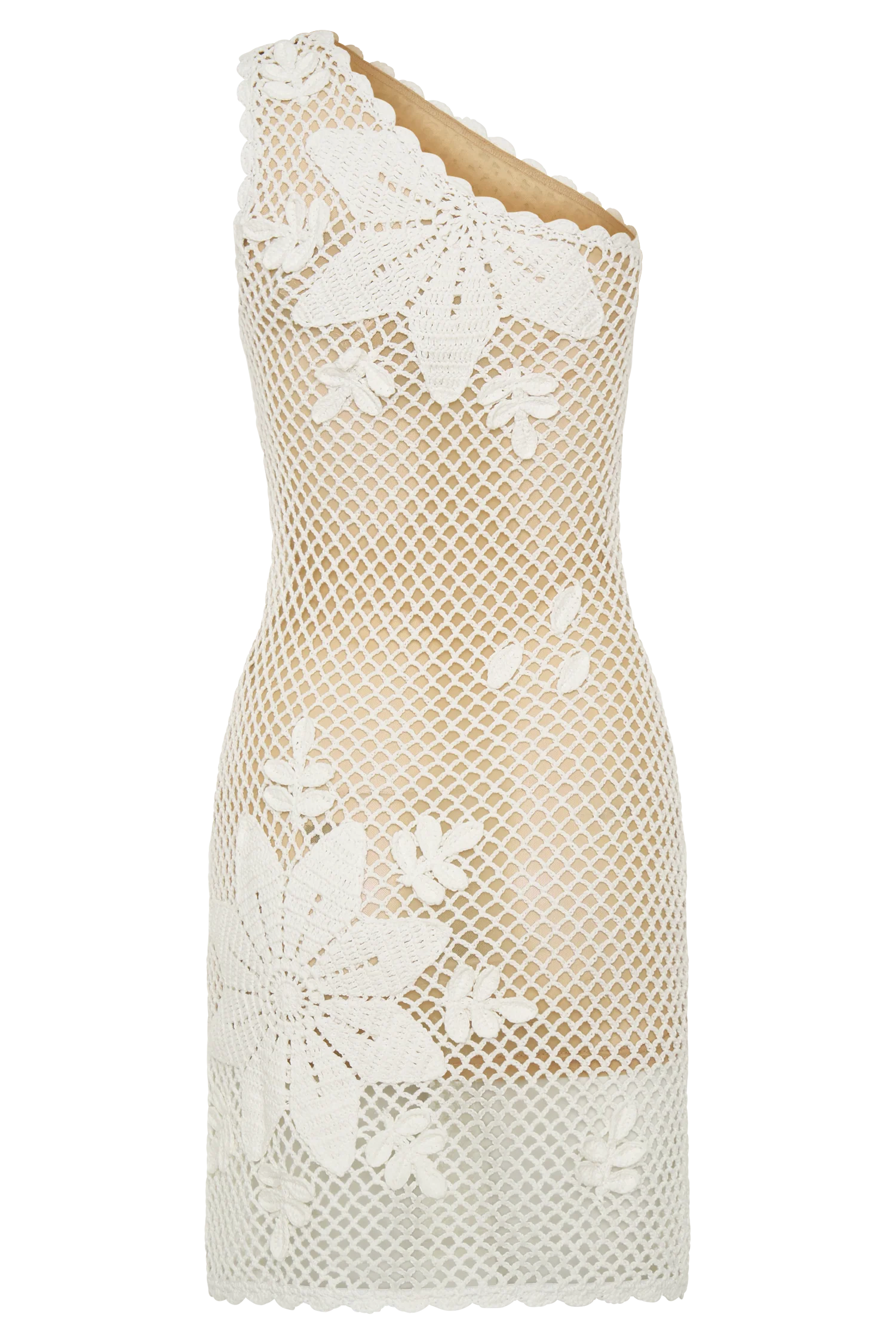 Barker Hand Crochet Knit Mini Dress - White - Image 8