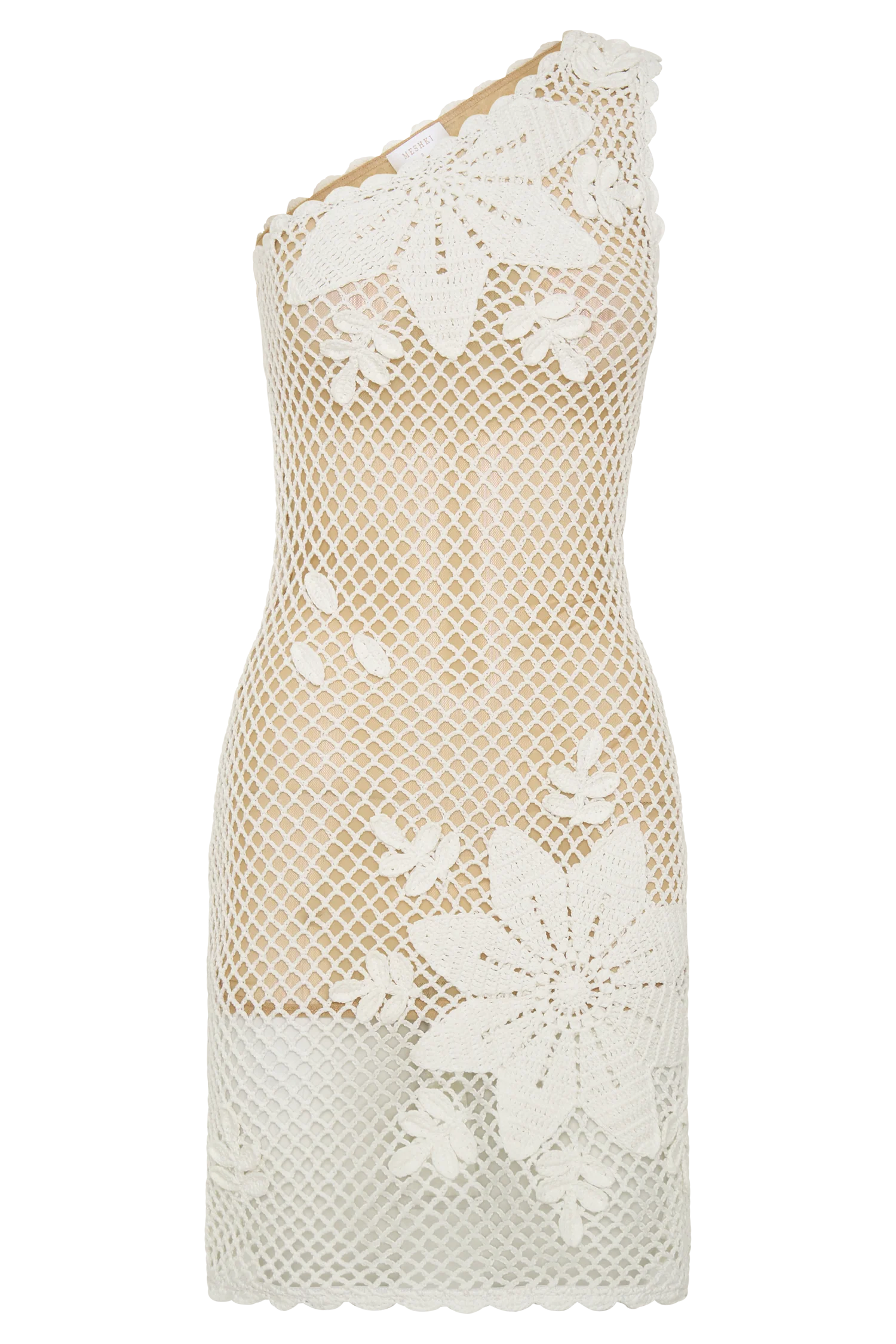 Barker Hand Crochet Knit Mini Dress - White - Image 9
