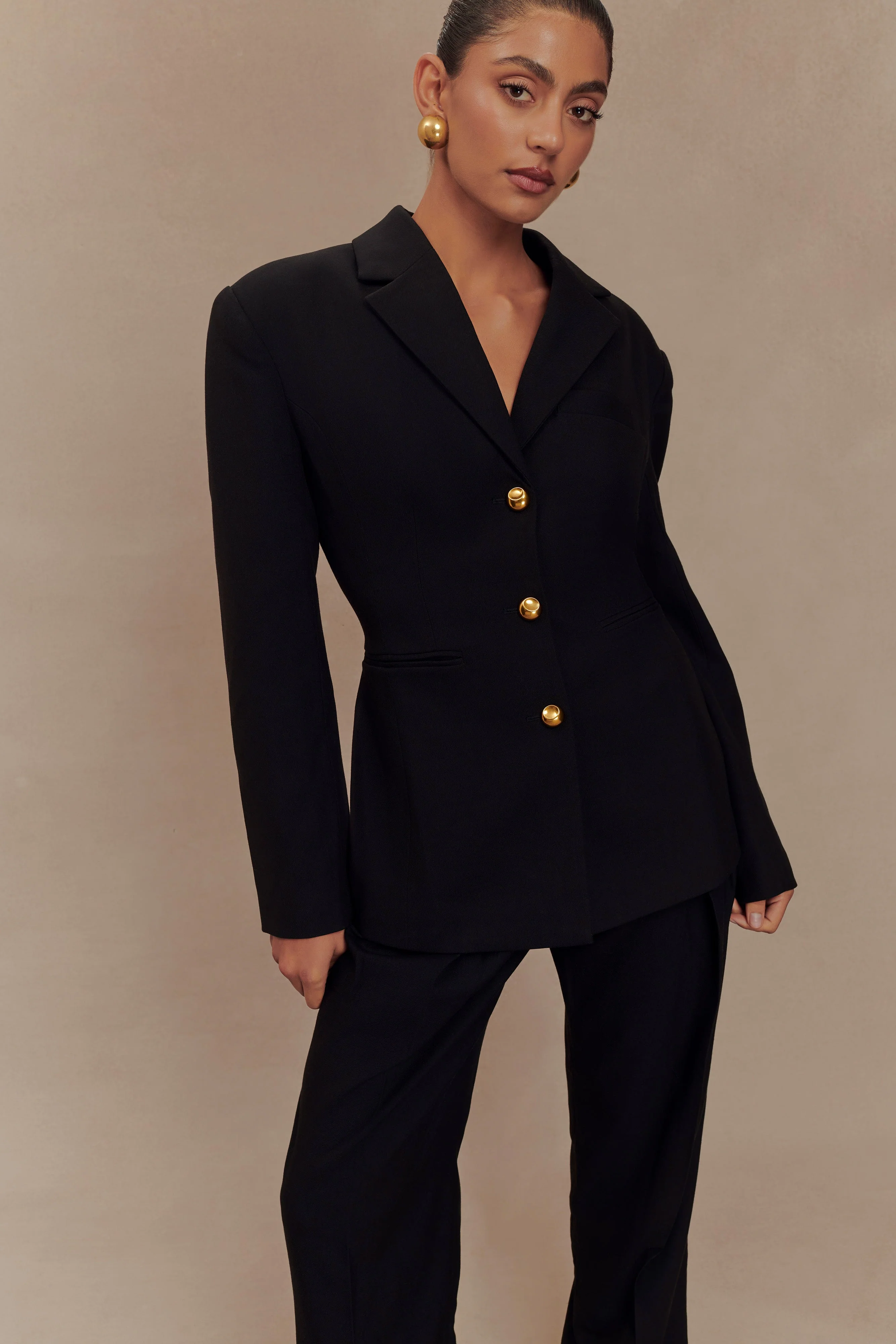 Bellamy Cinched Blazer - Black - Image 3