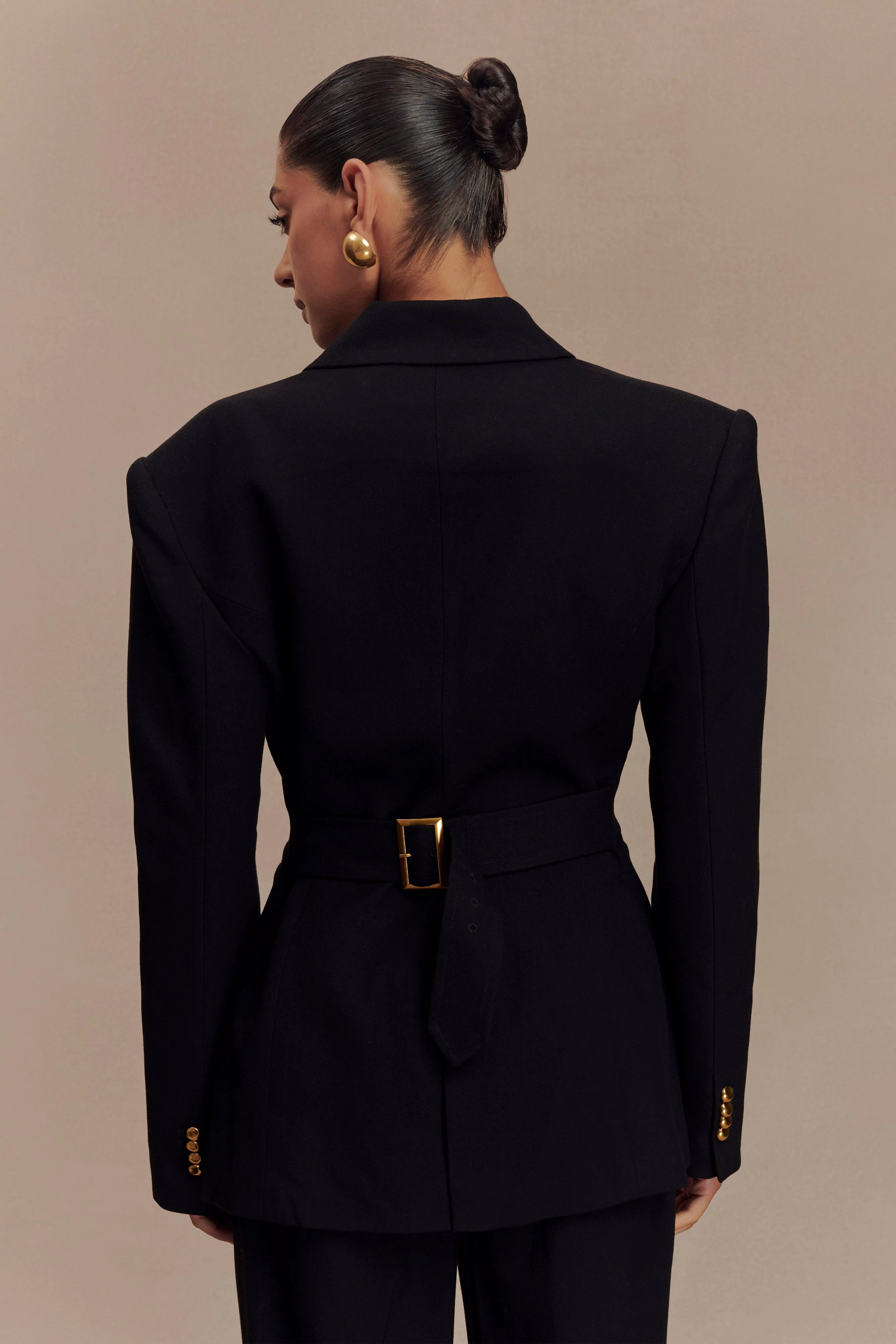 Bellamy Cinched Blazer - Black - Image 4