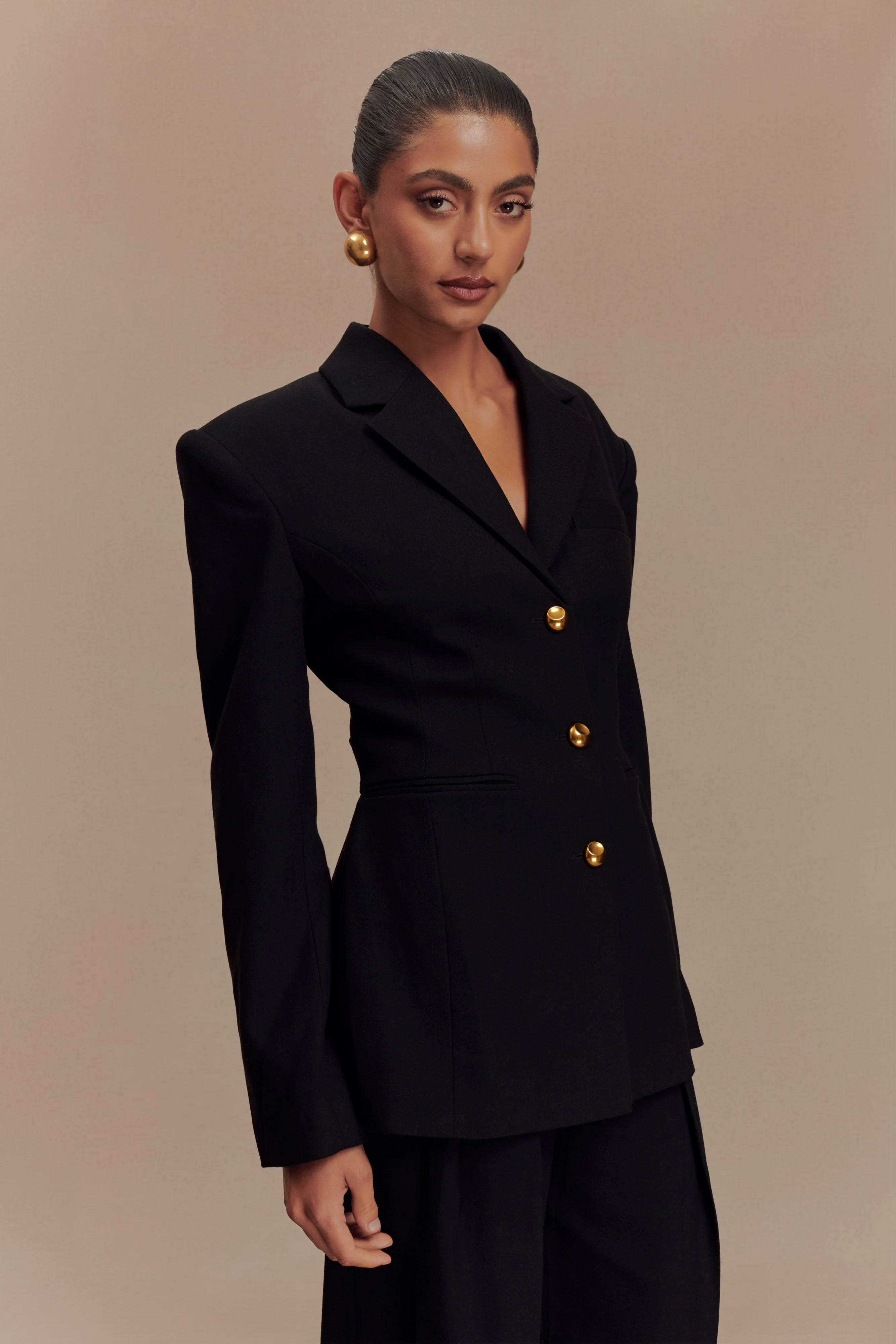 Bellamy Cinched Blazer - Black - Image 6