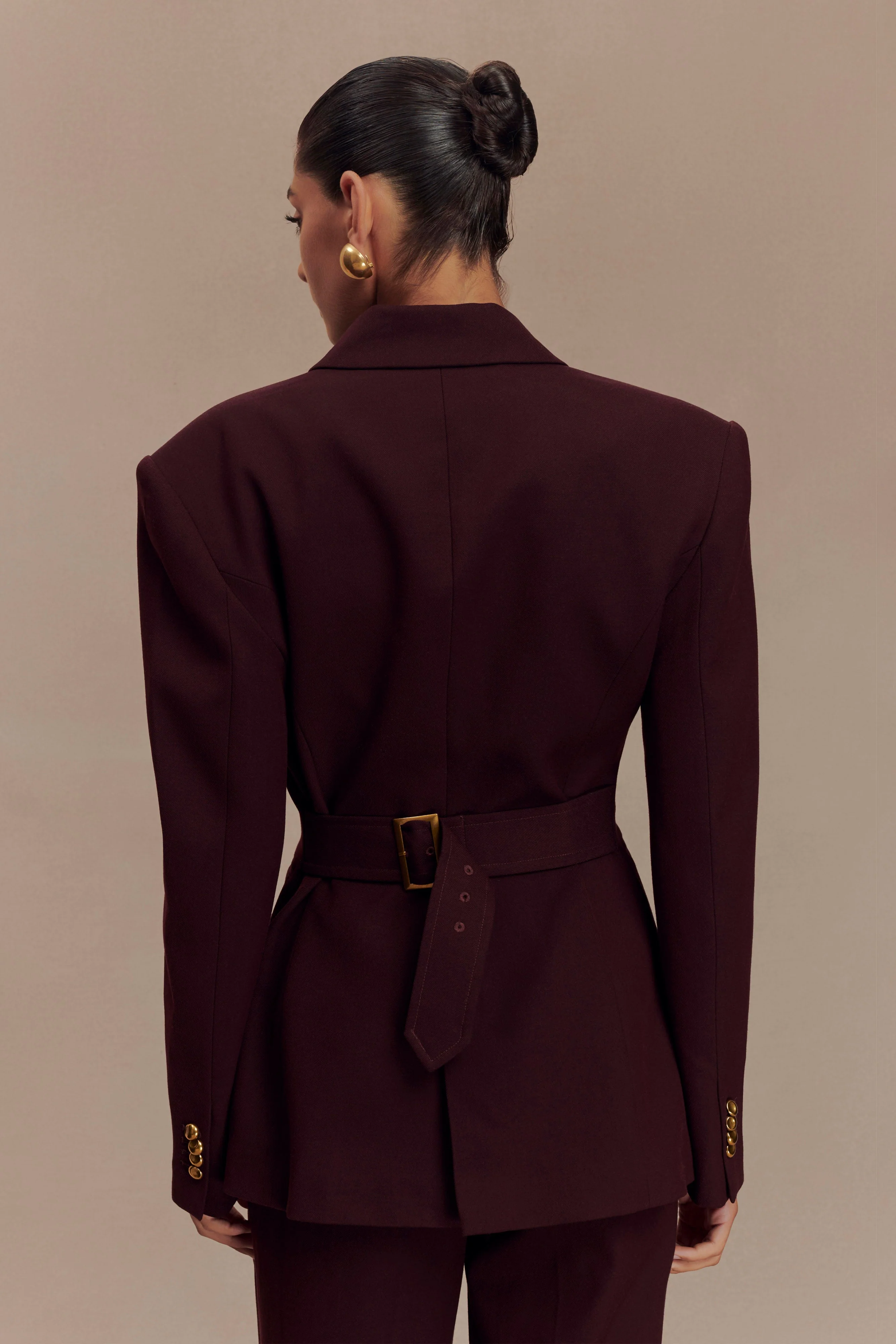 Bellamy Cinched Blazer - Mahogany - Image 4