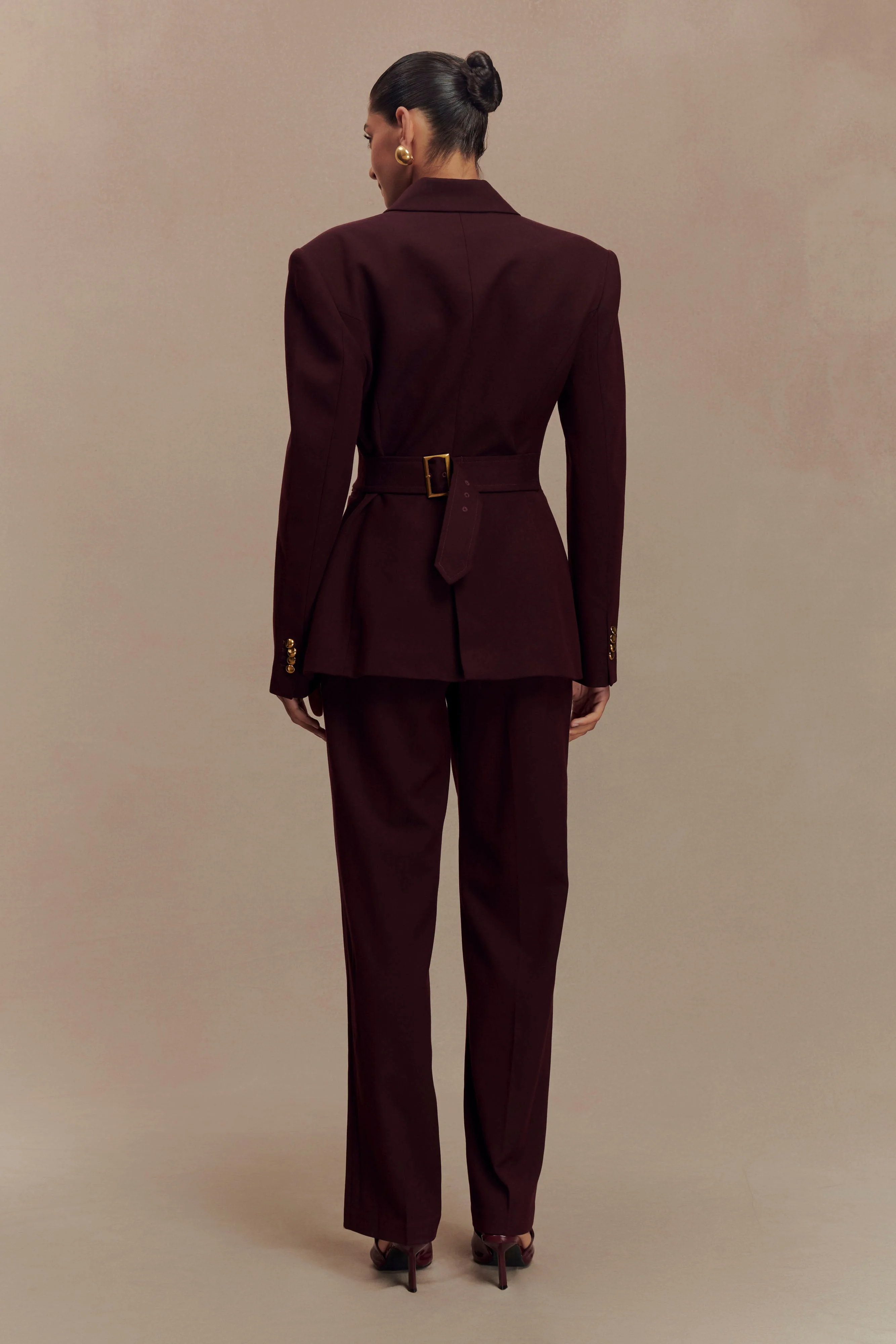 Bellamy Cinched Blazer - Mahogany - Image 7