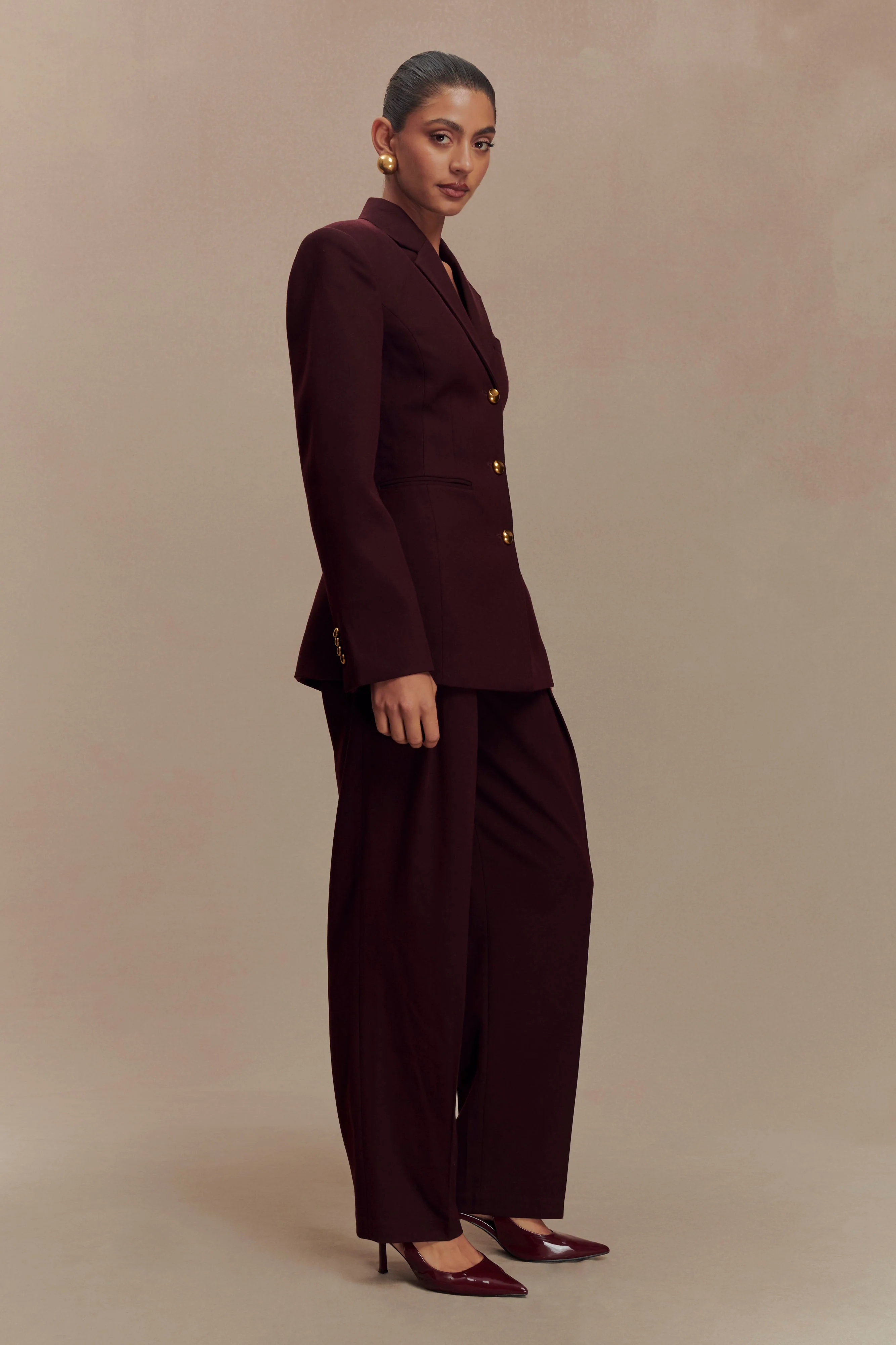 Bellamy Cinched Blazer - Mahogany - Image 8