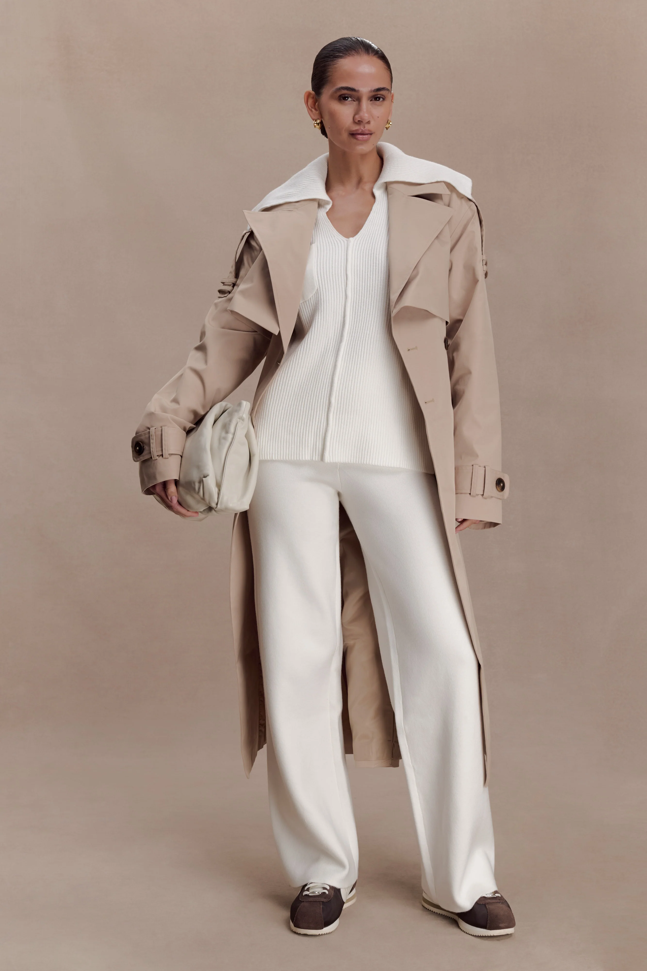 Bianka V Neck Knit Jumper - Off White - Image 6