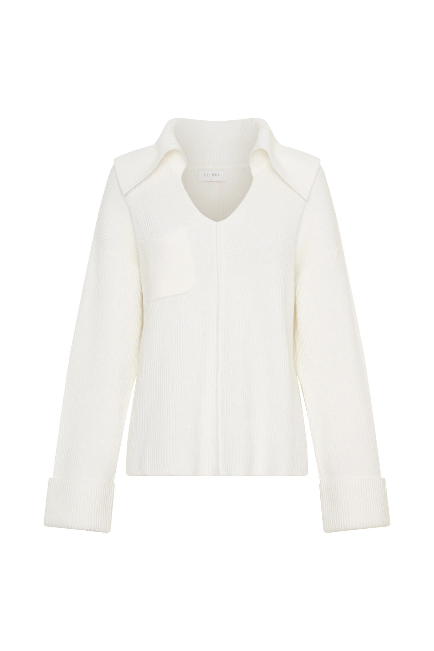 Bianka V Neck Knit Jumper - Off White - Image 9