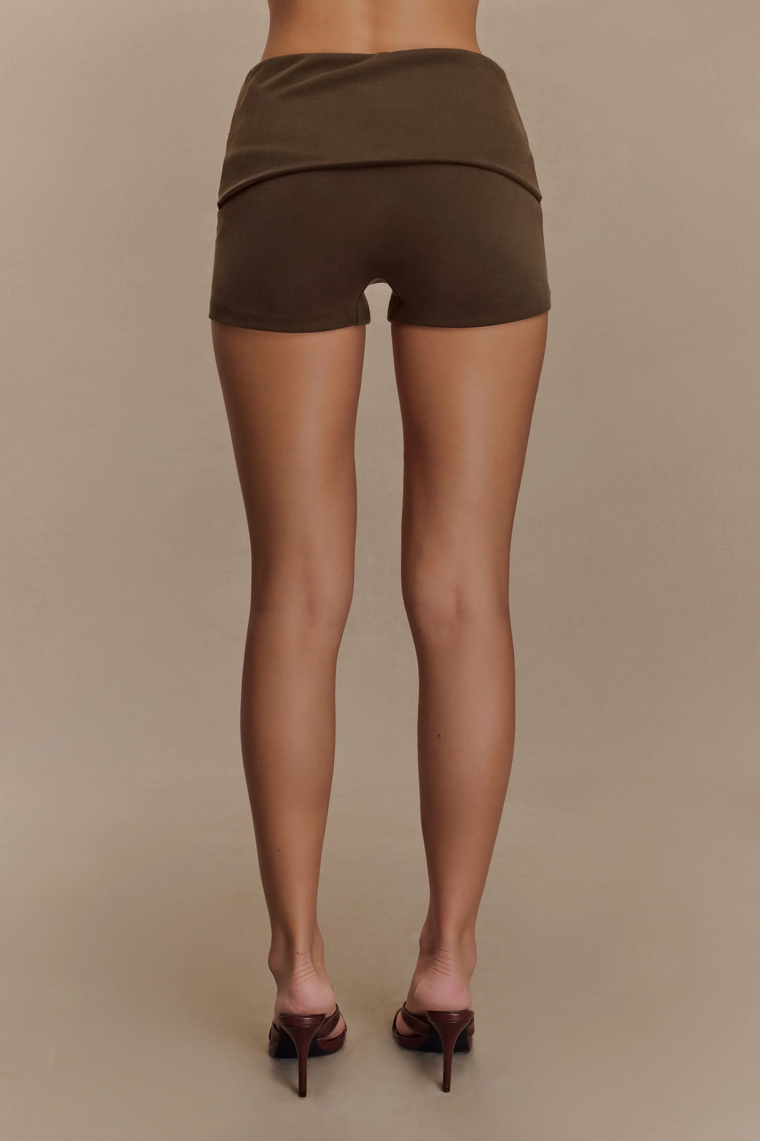 Birdie Fold Over Shorts - Chocolate - Image 6