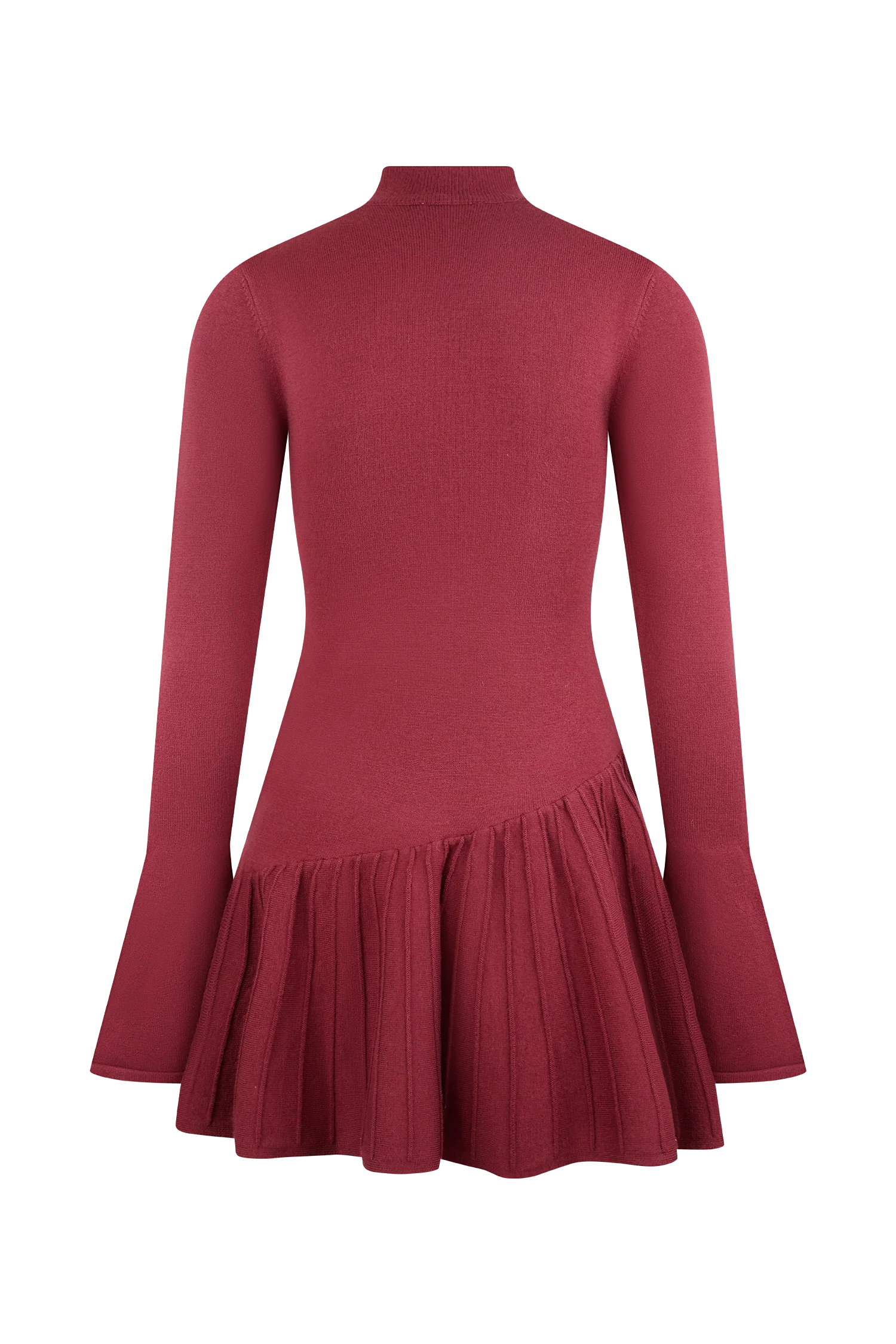 Blair Knit Mini Dress With Pleats - Merlot - Image 6