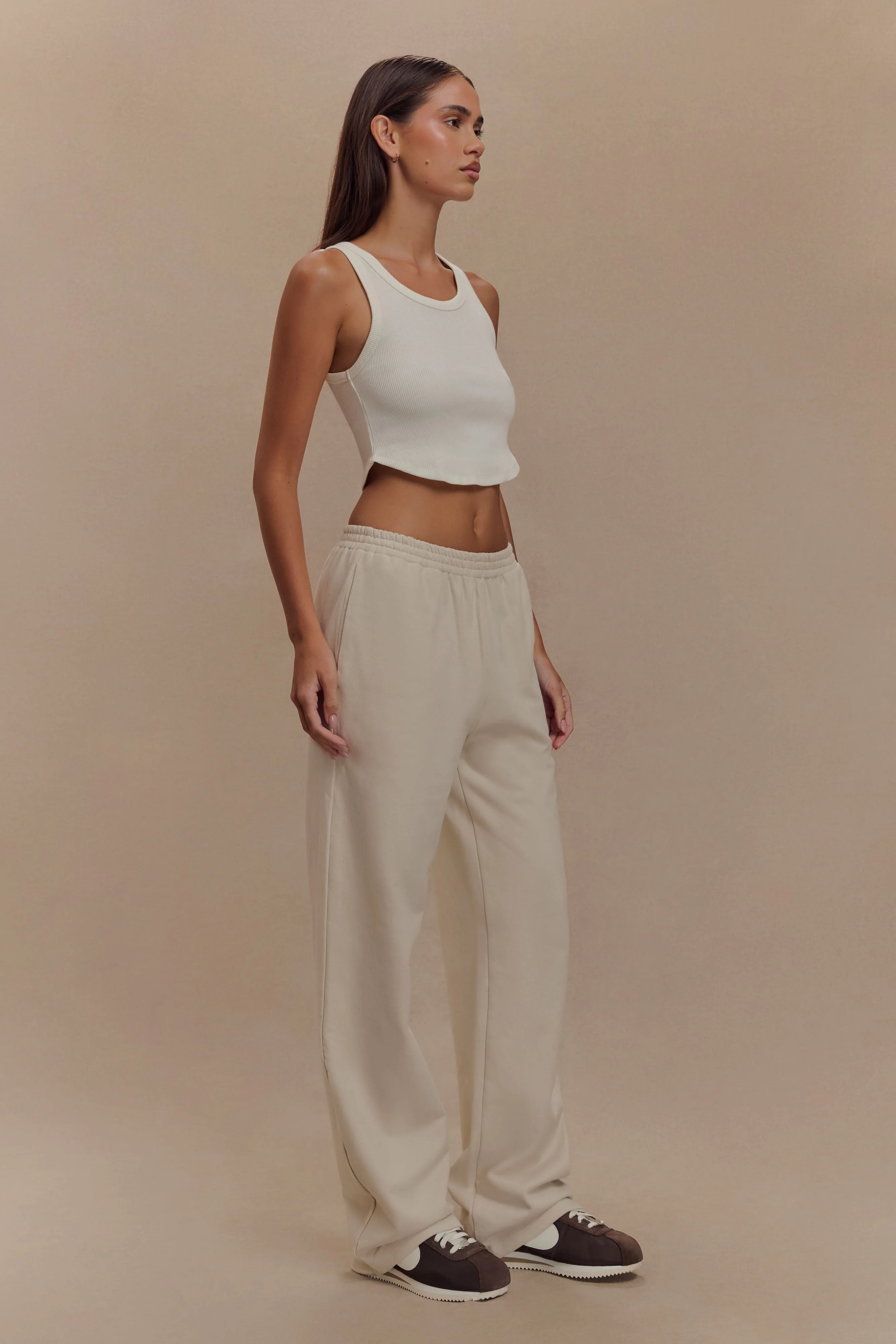 Blake Straight Leg Joggers - Stone - Image 4