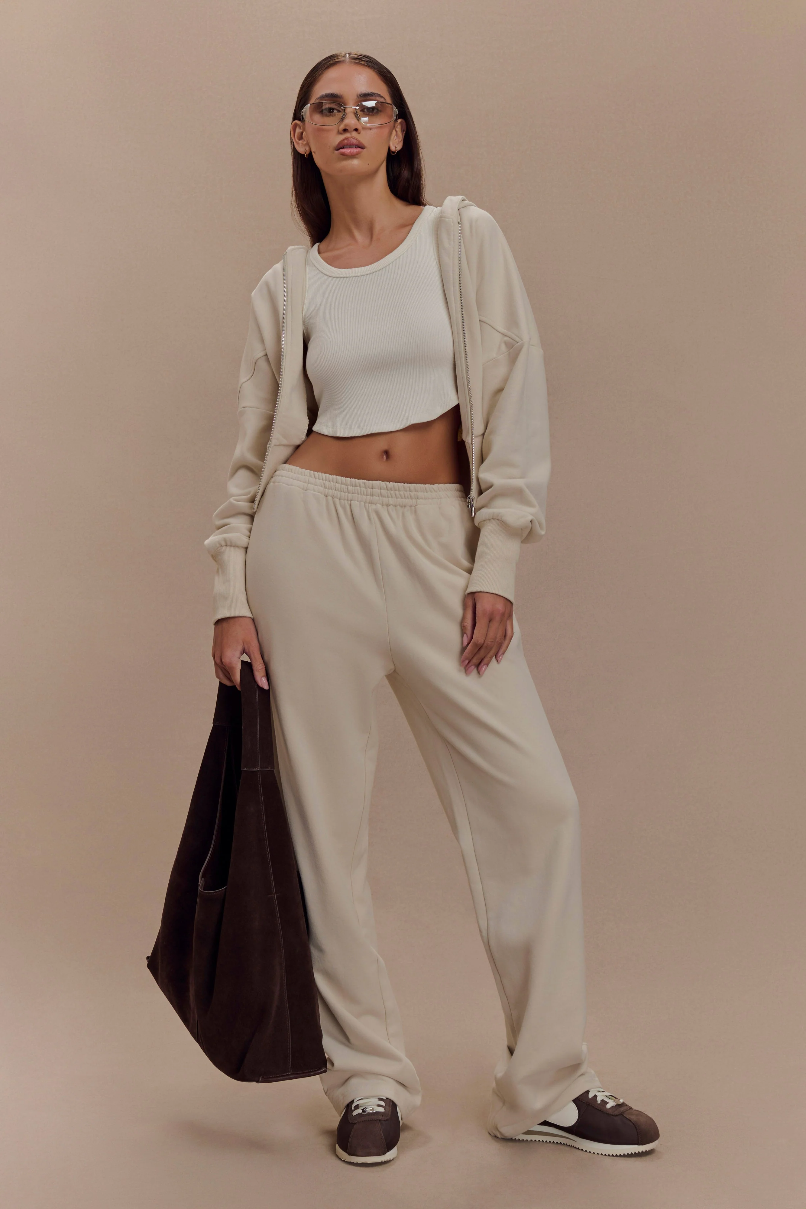 Blake Straight Leg Joggers - Stone - Image 6