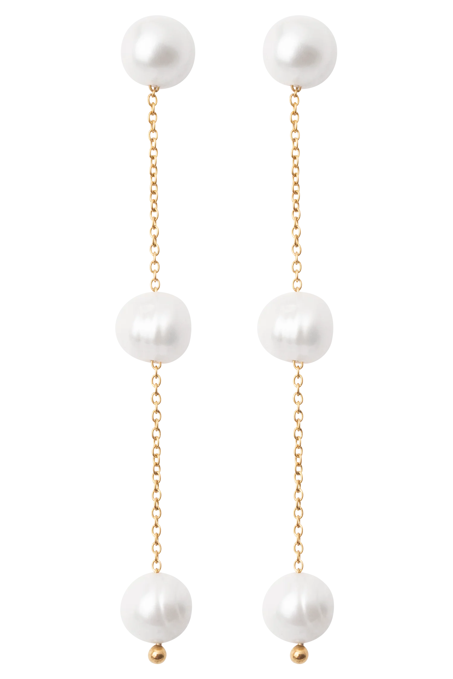 Bodhi Freshwater Pearl Drop Earrings - Pearl - Image 4