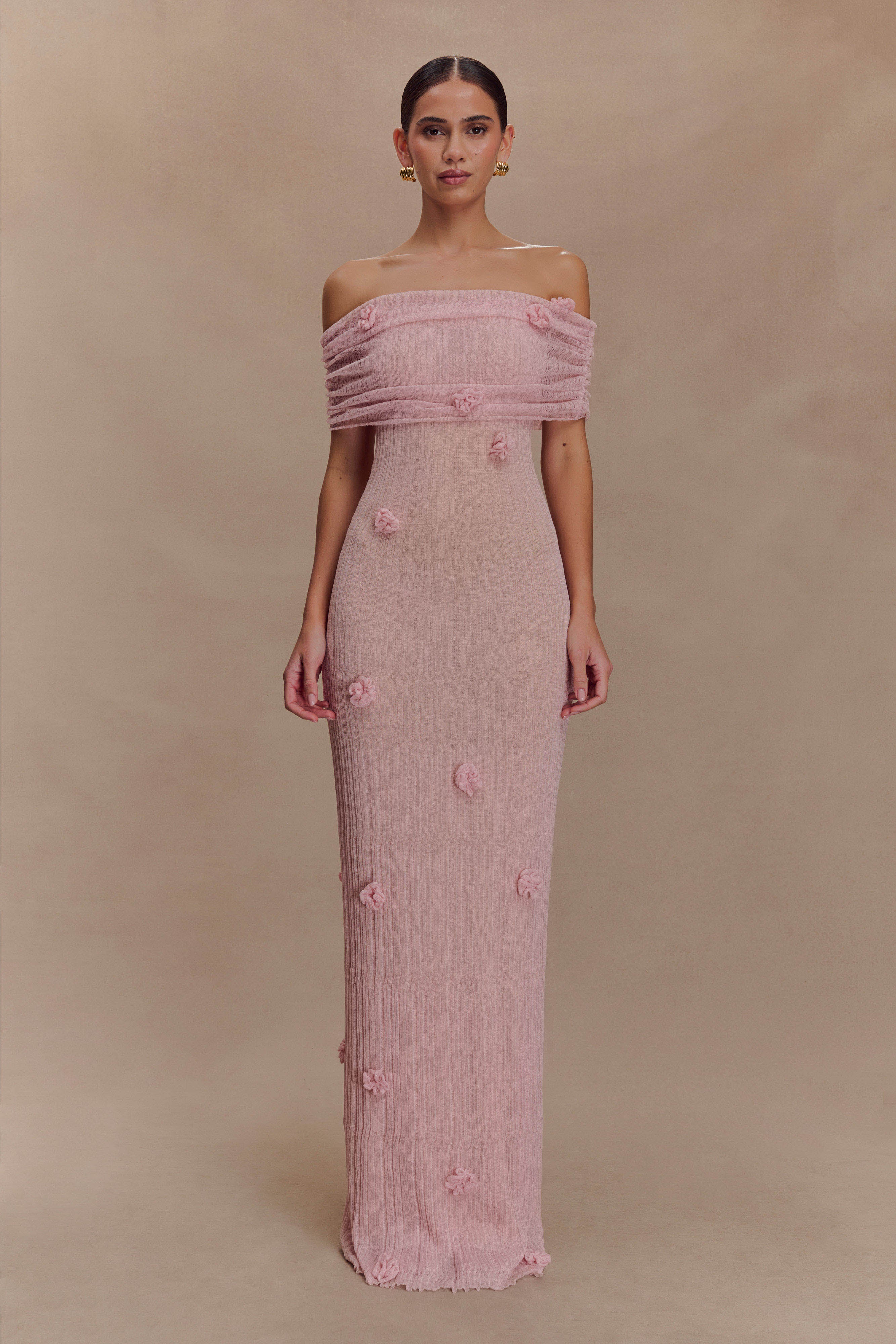 Brynn Orchid Knit Maxi Dress - Pastel Pink - Image 5