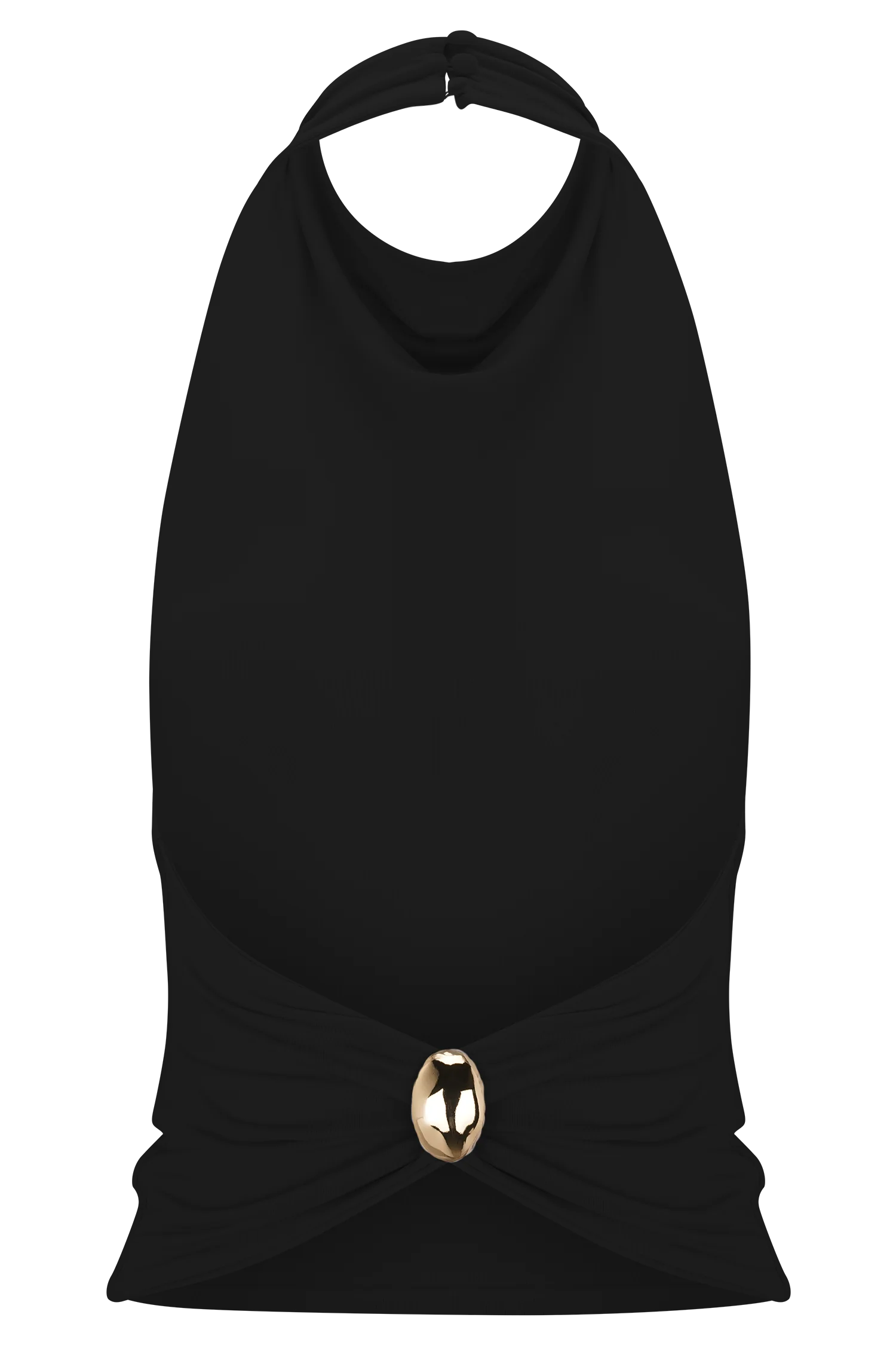 Calandra Slinky Halter Top With Hardware - Black - Image 9