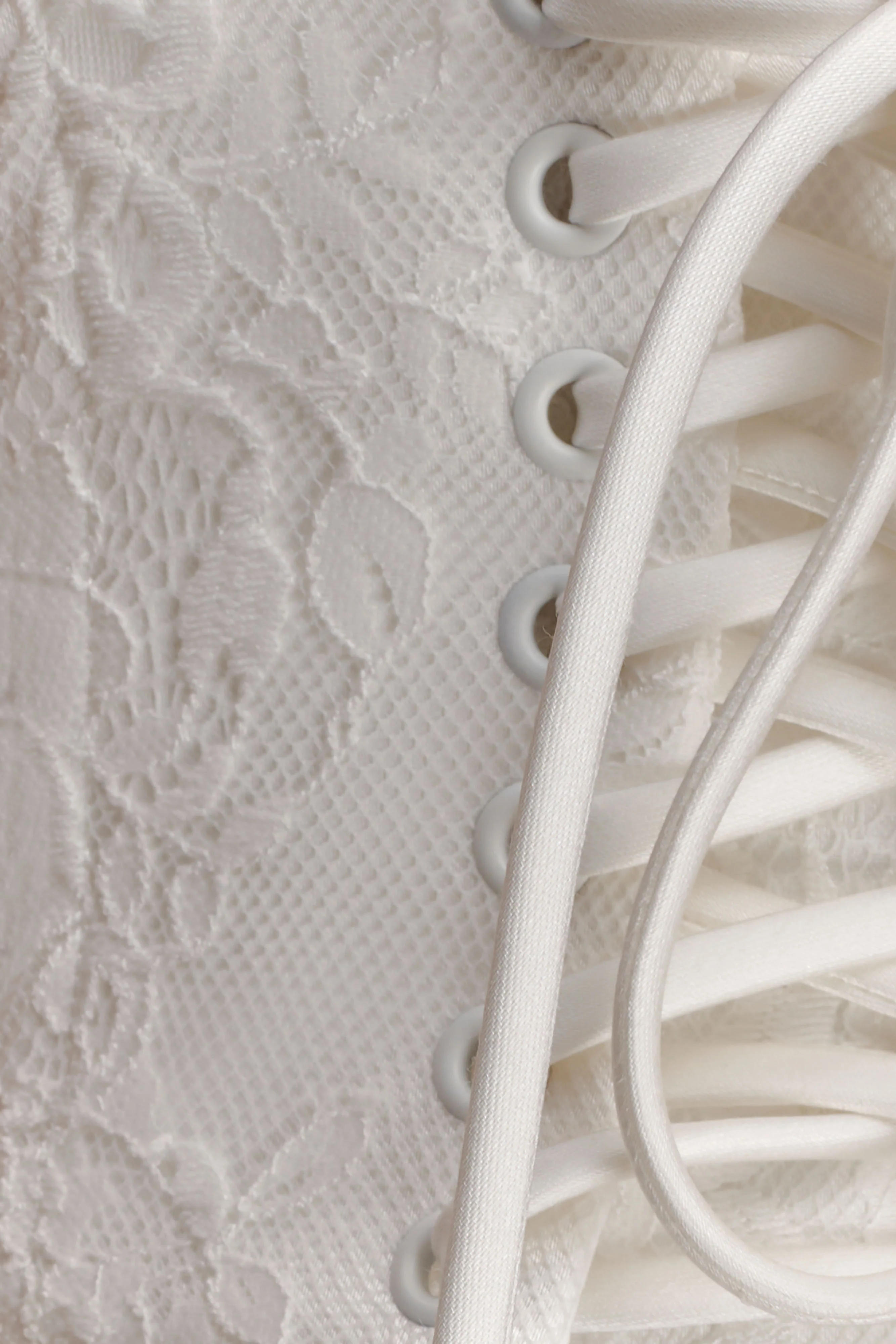 Camille Beaded Satin And Lace Corset Top - Ivory - Image 7