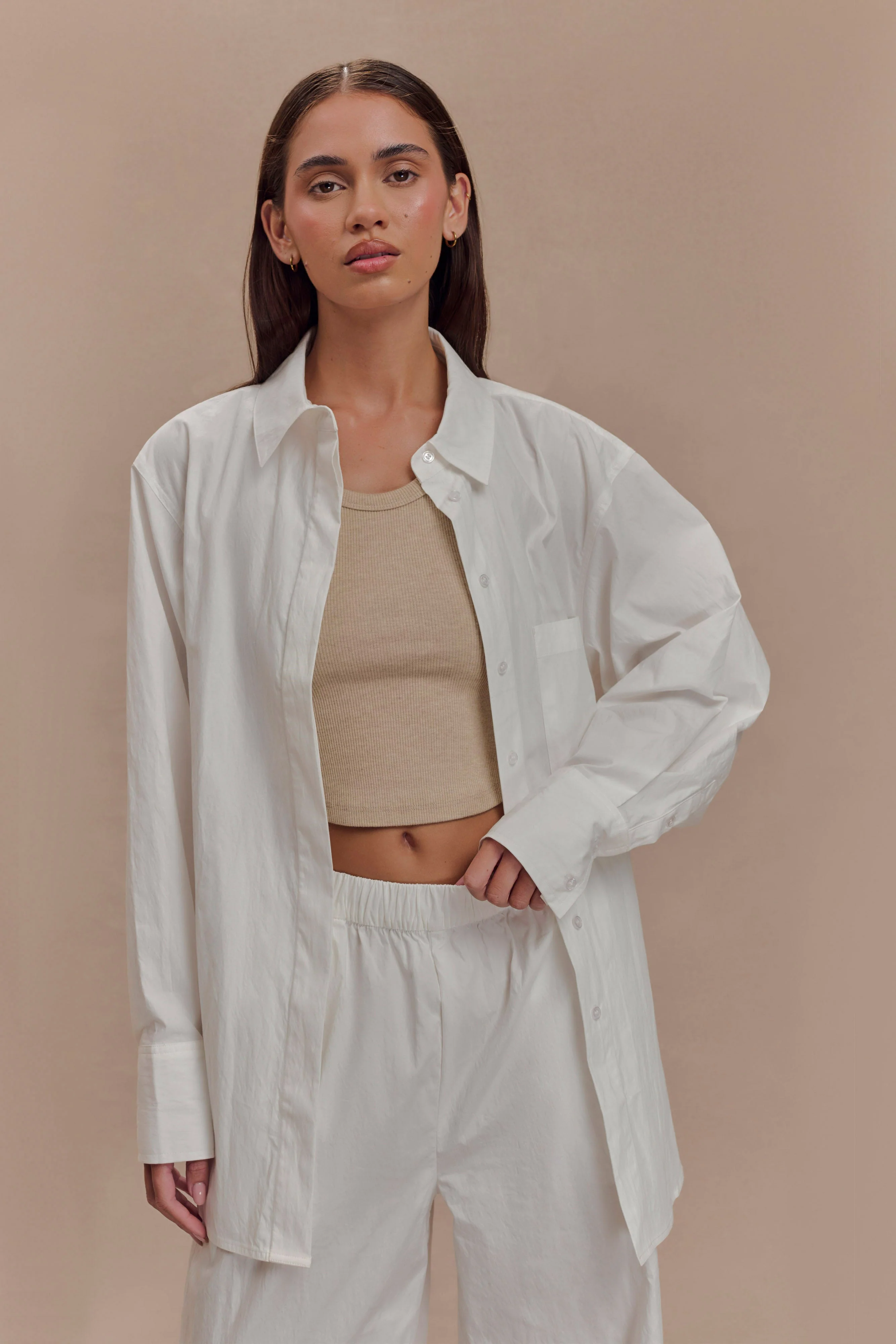 Campbell Cotton Oversized Shirt - White - Image 4