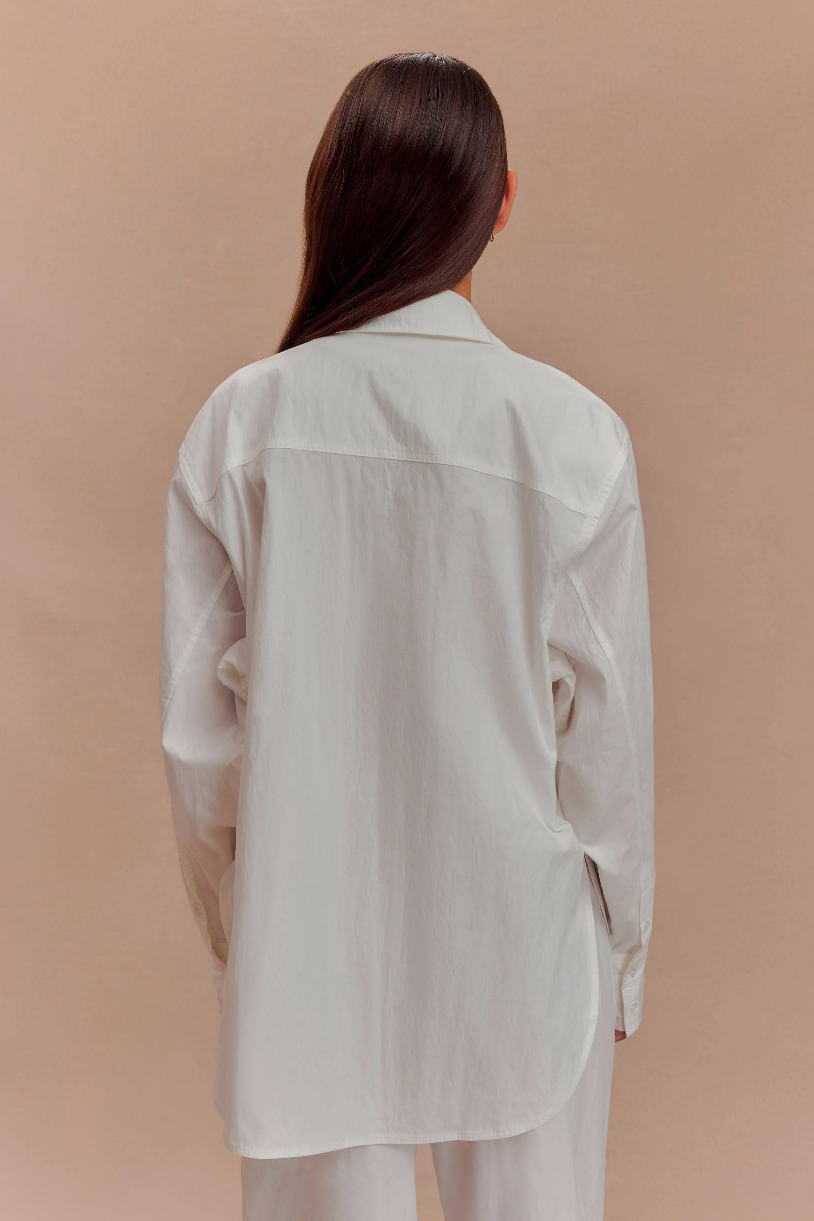 Campbell Cotton Oversized Shirt - White - Image 5