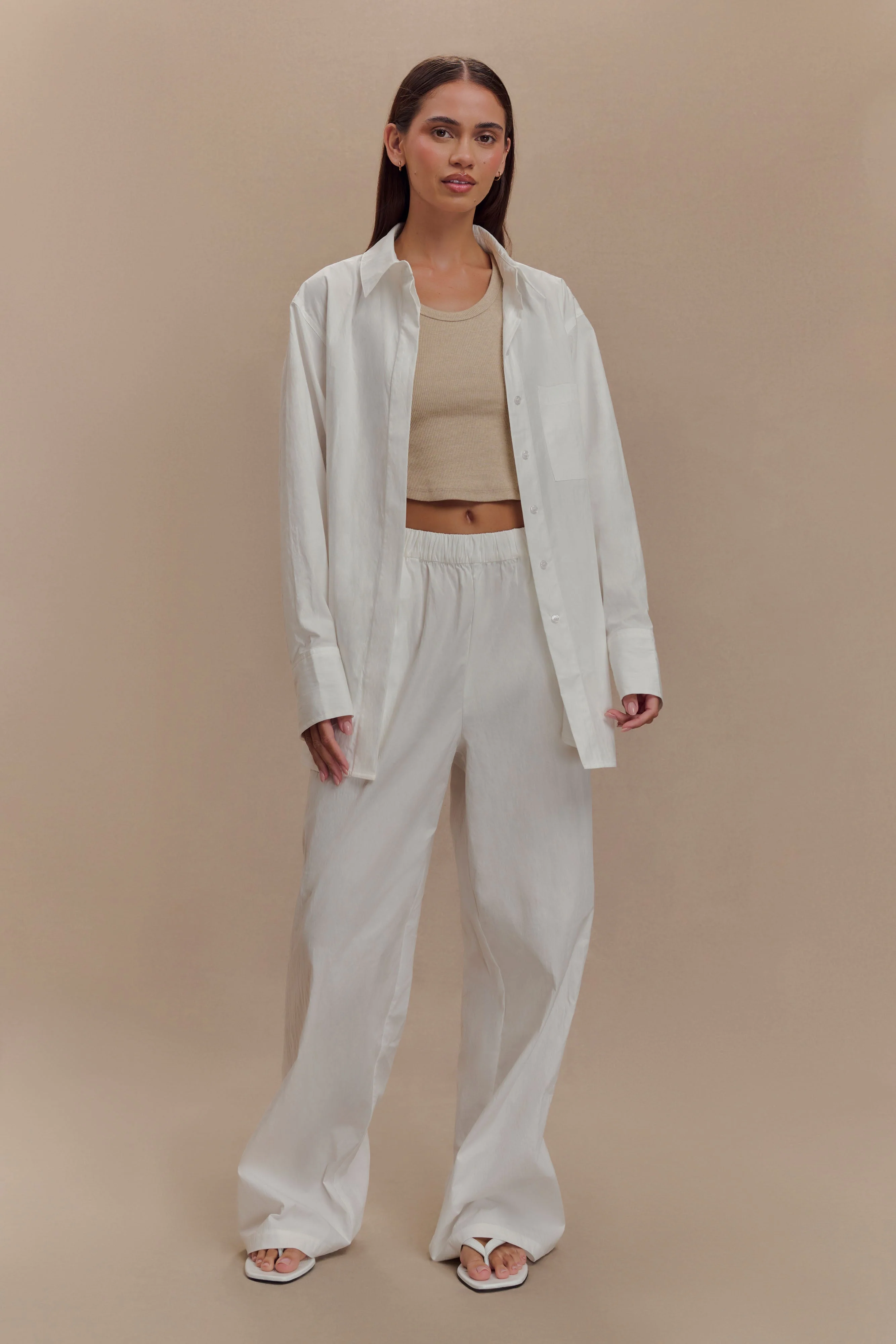 Campbell Cotton Oversized Shirt - White - Image 8