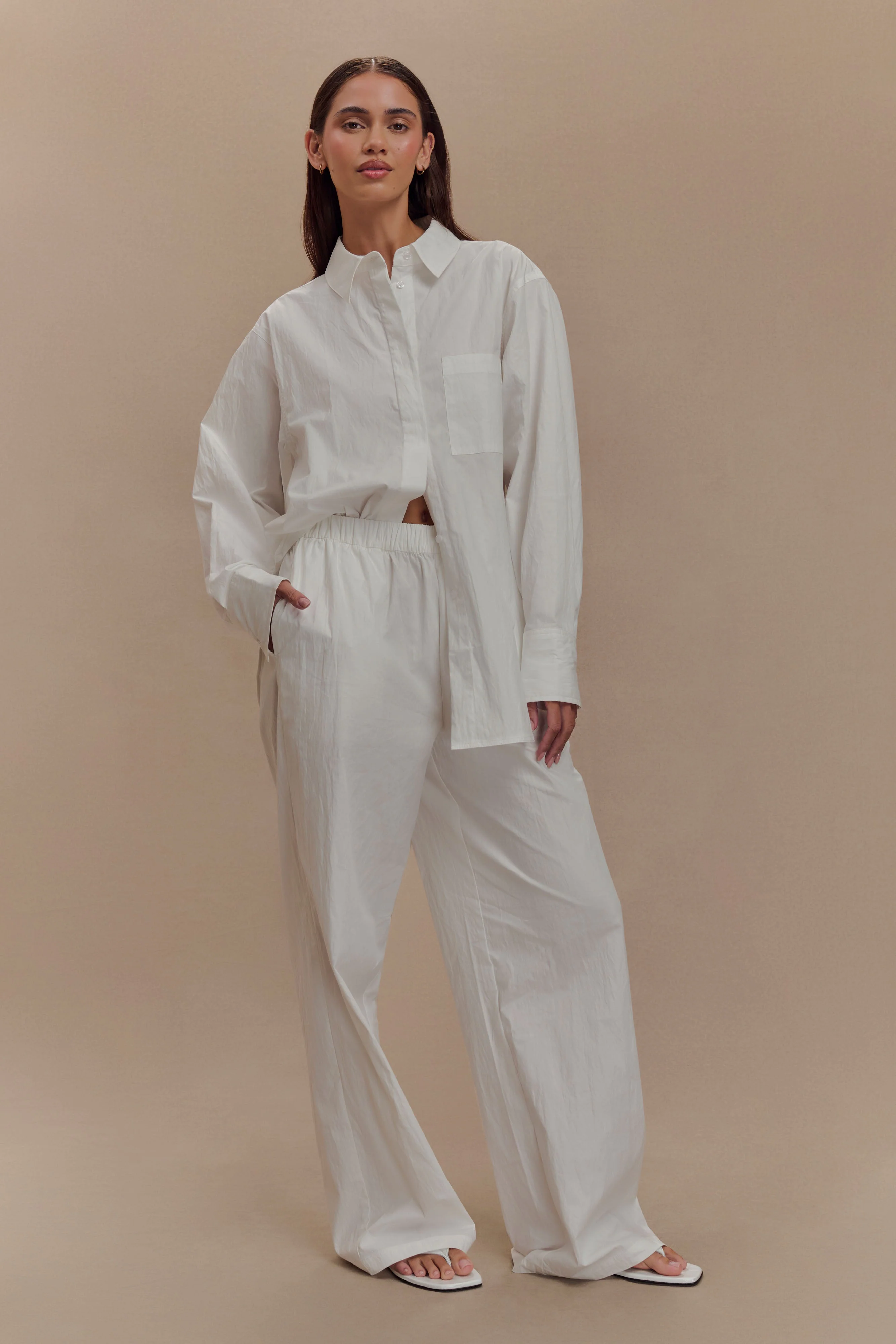 Campbell Cotton Oversized Shirt - White - Image 9