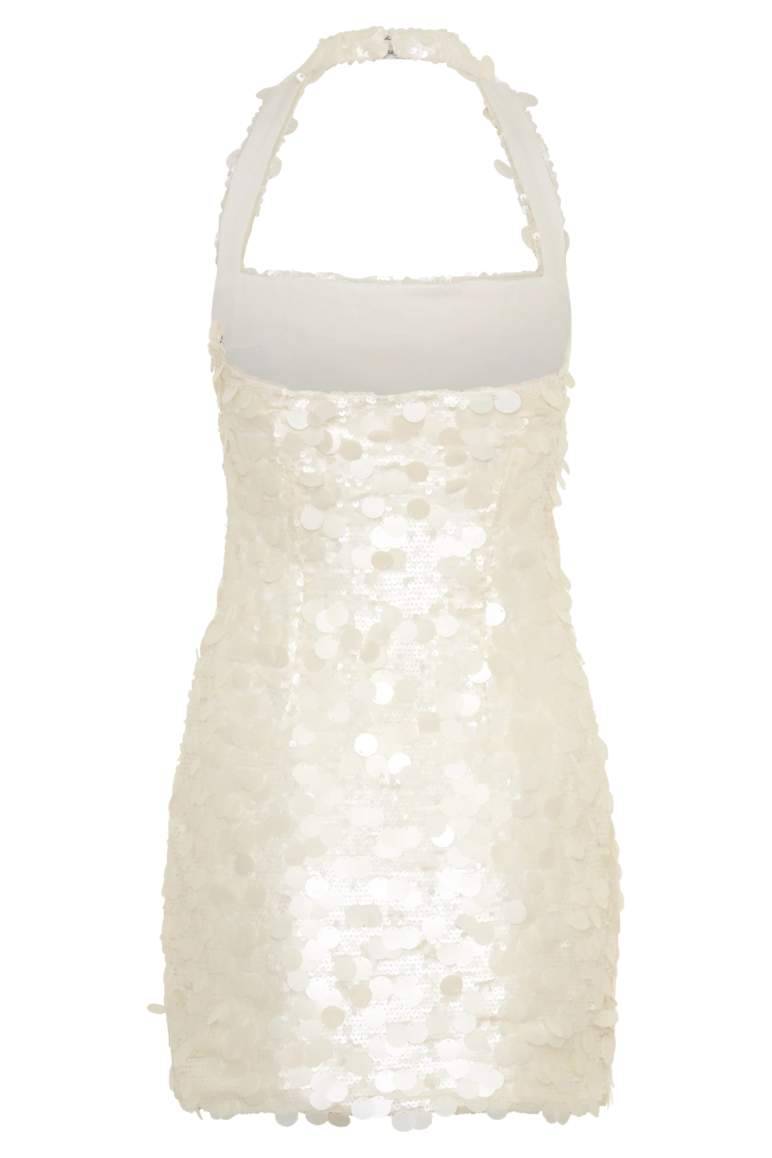 Caralee Sequin Halter Mini Dress - Ivory - Image 8