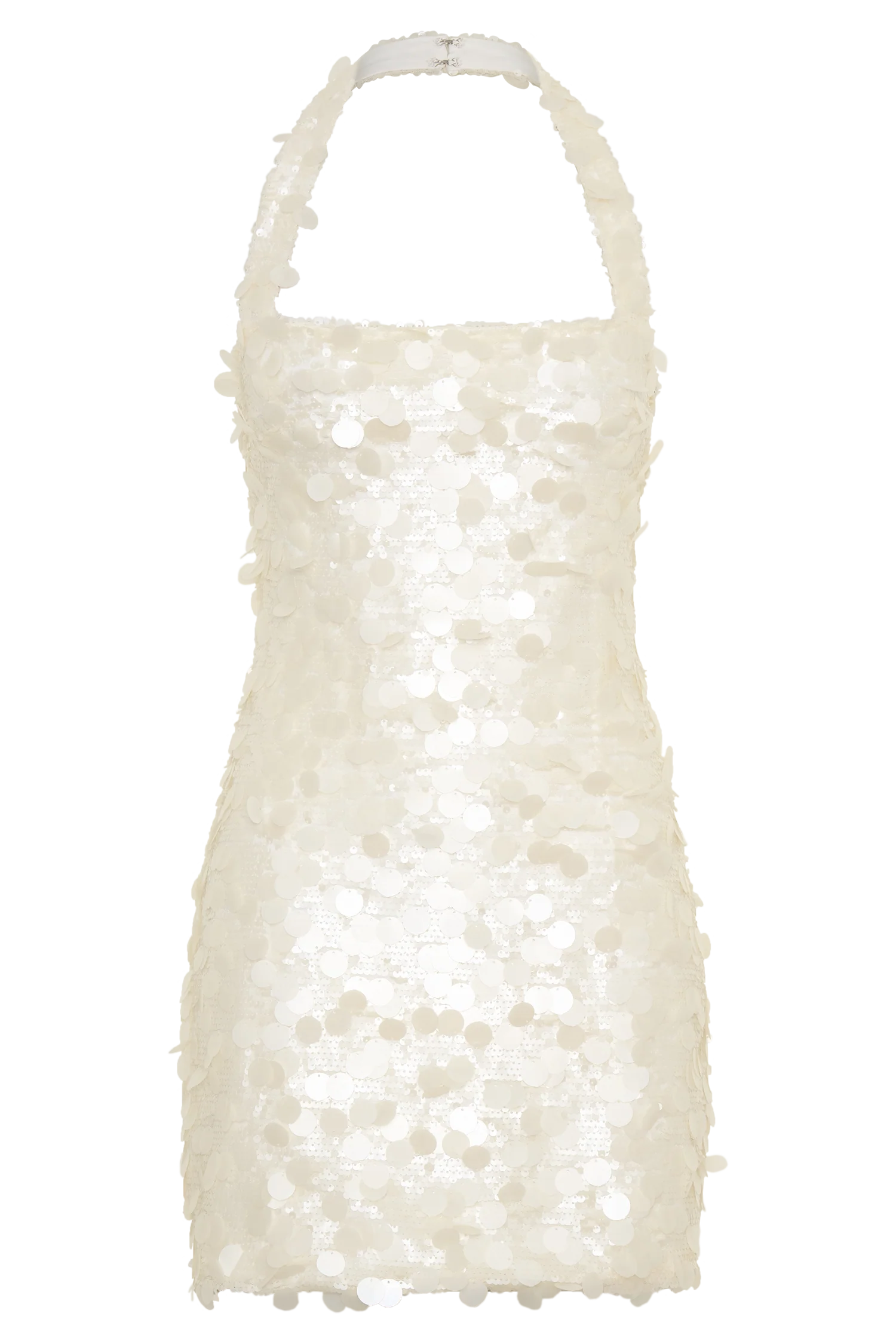 Caralee Sequin Halter Mini Dress - Ivory - Image 9