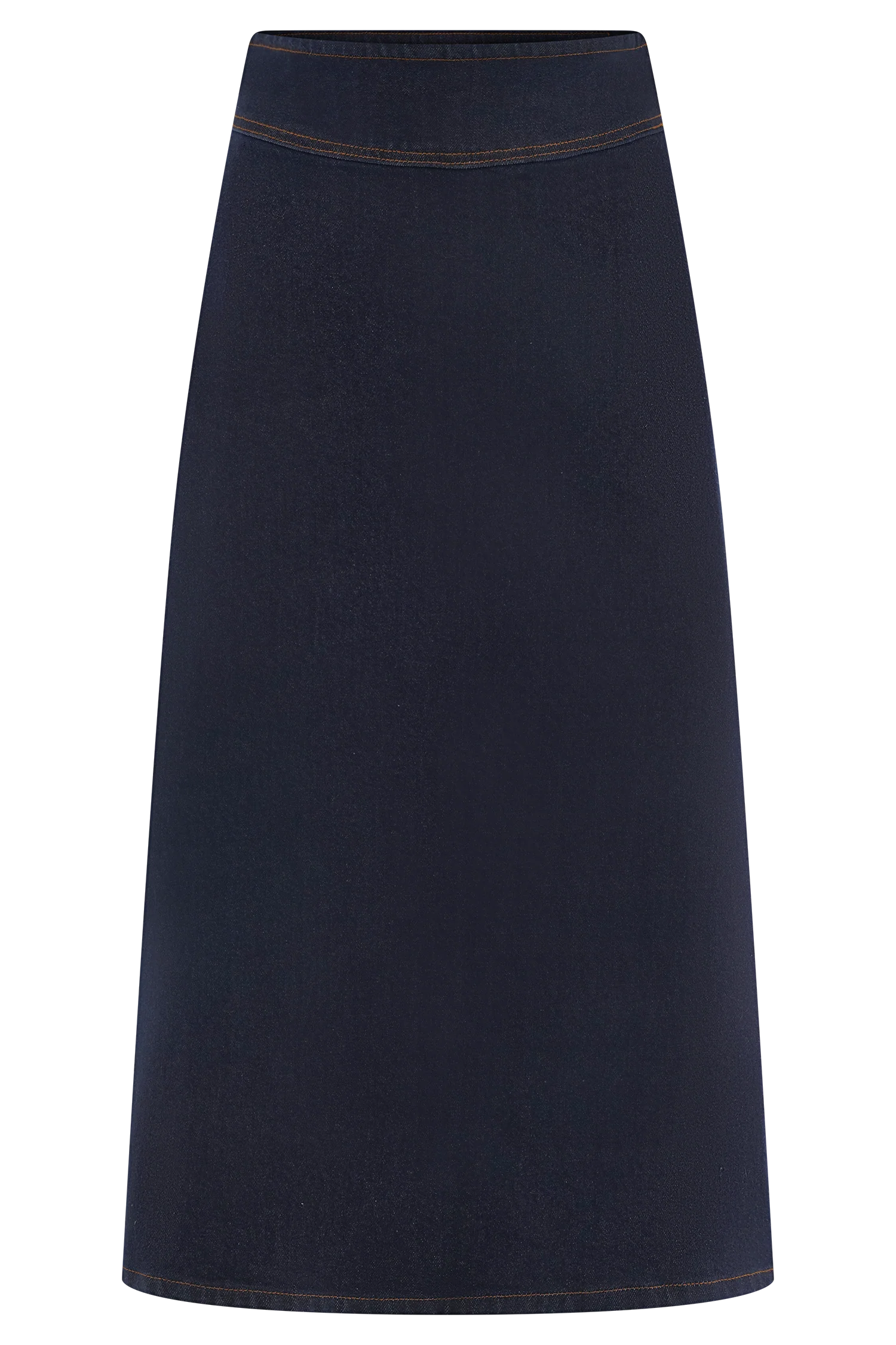 Cecilia Denim A-Line Midi Skirt - Indigo Blue - Image 8