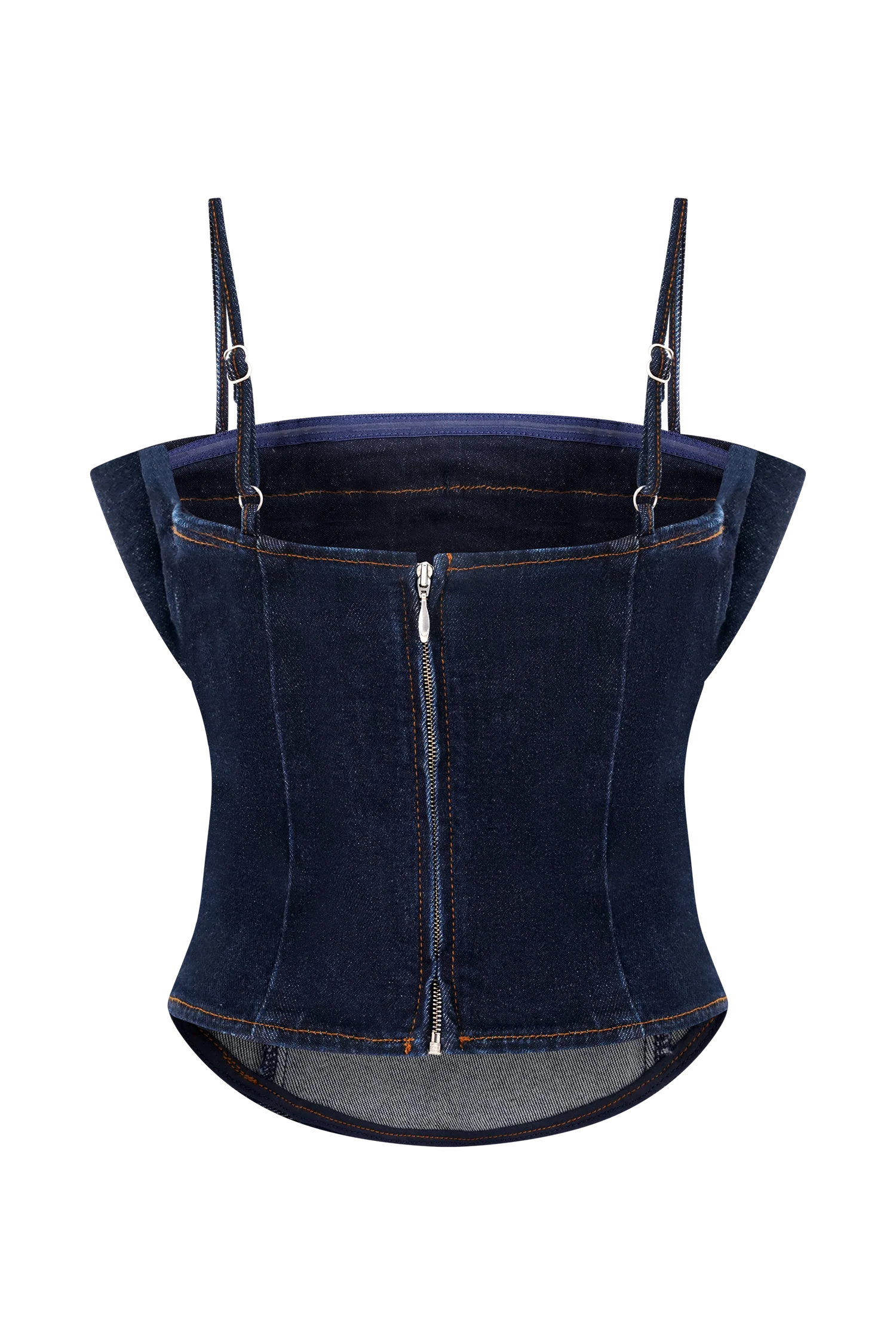 Cecilia Denim Frill Corset - Indigo Blue - Image 8