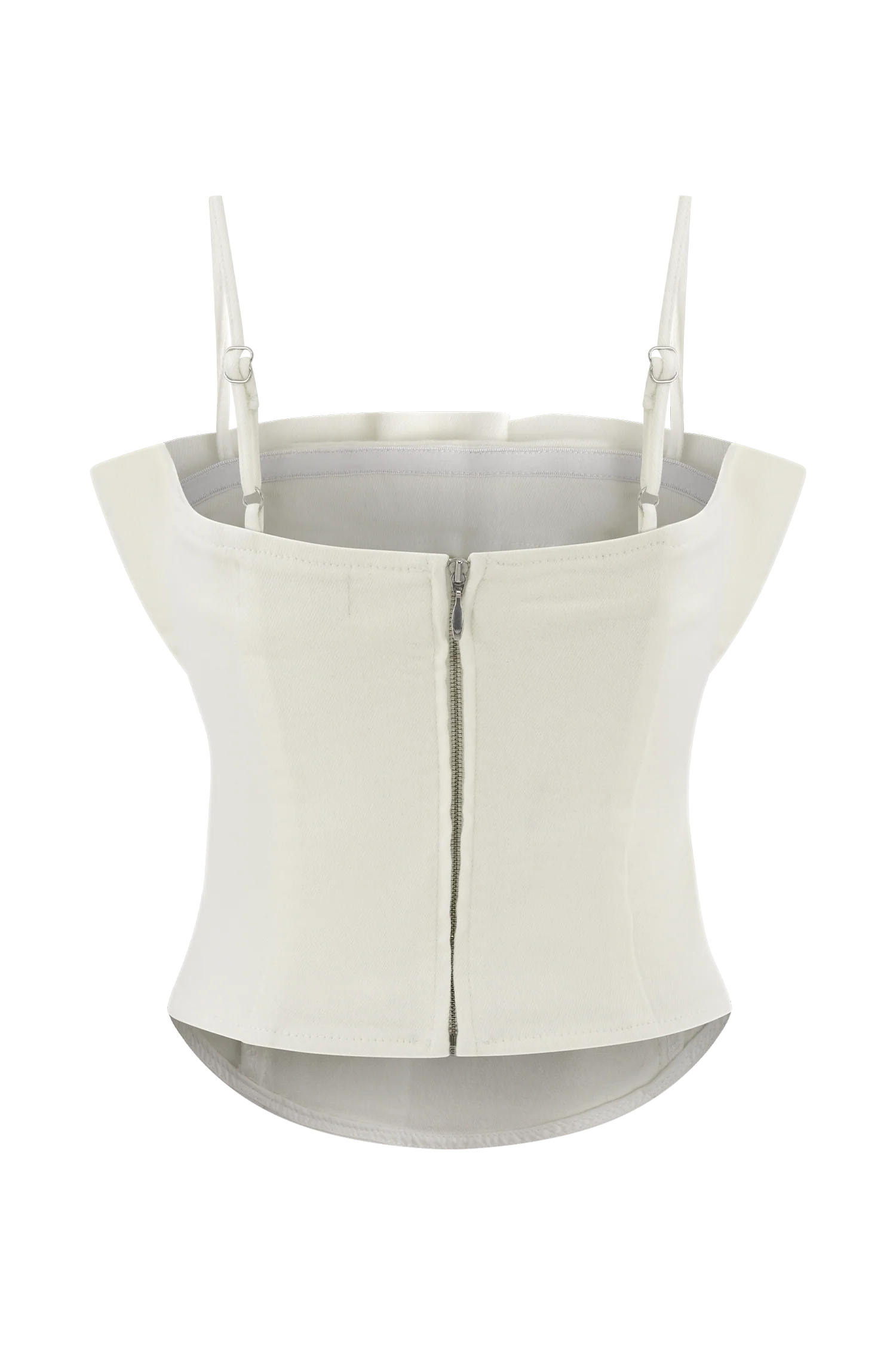 Cecilia Denim Frill Corset - White - Image 8