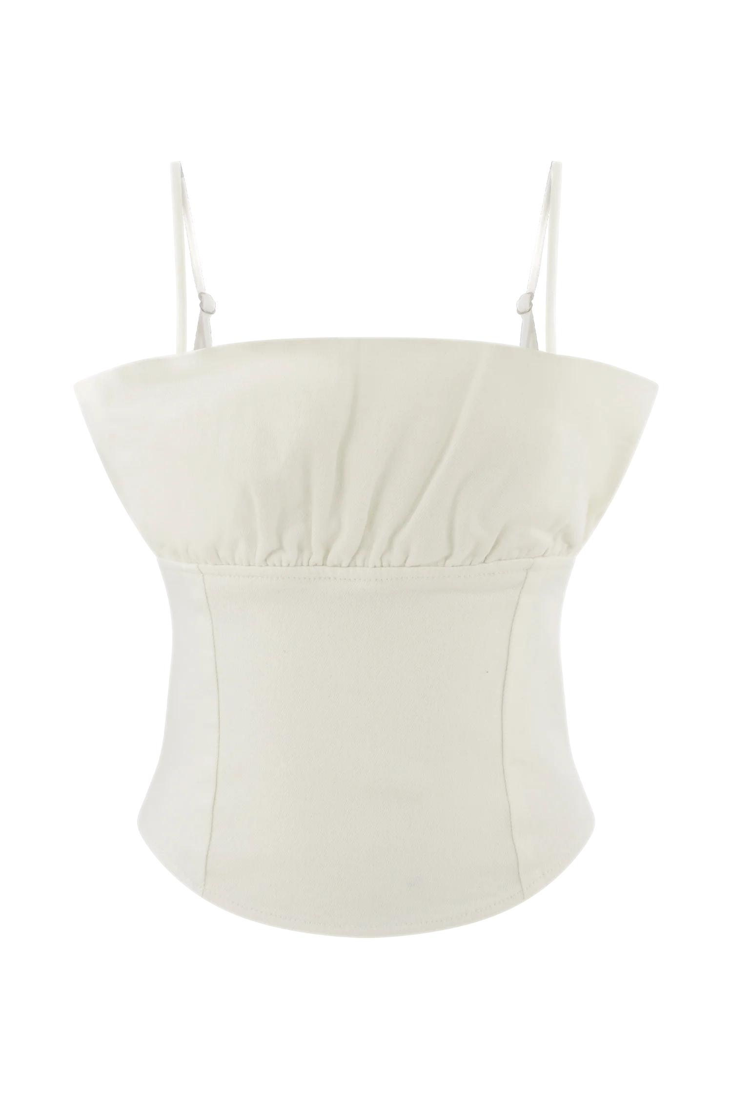 Cecilia Denim Frill Corset - White - Image 9