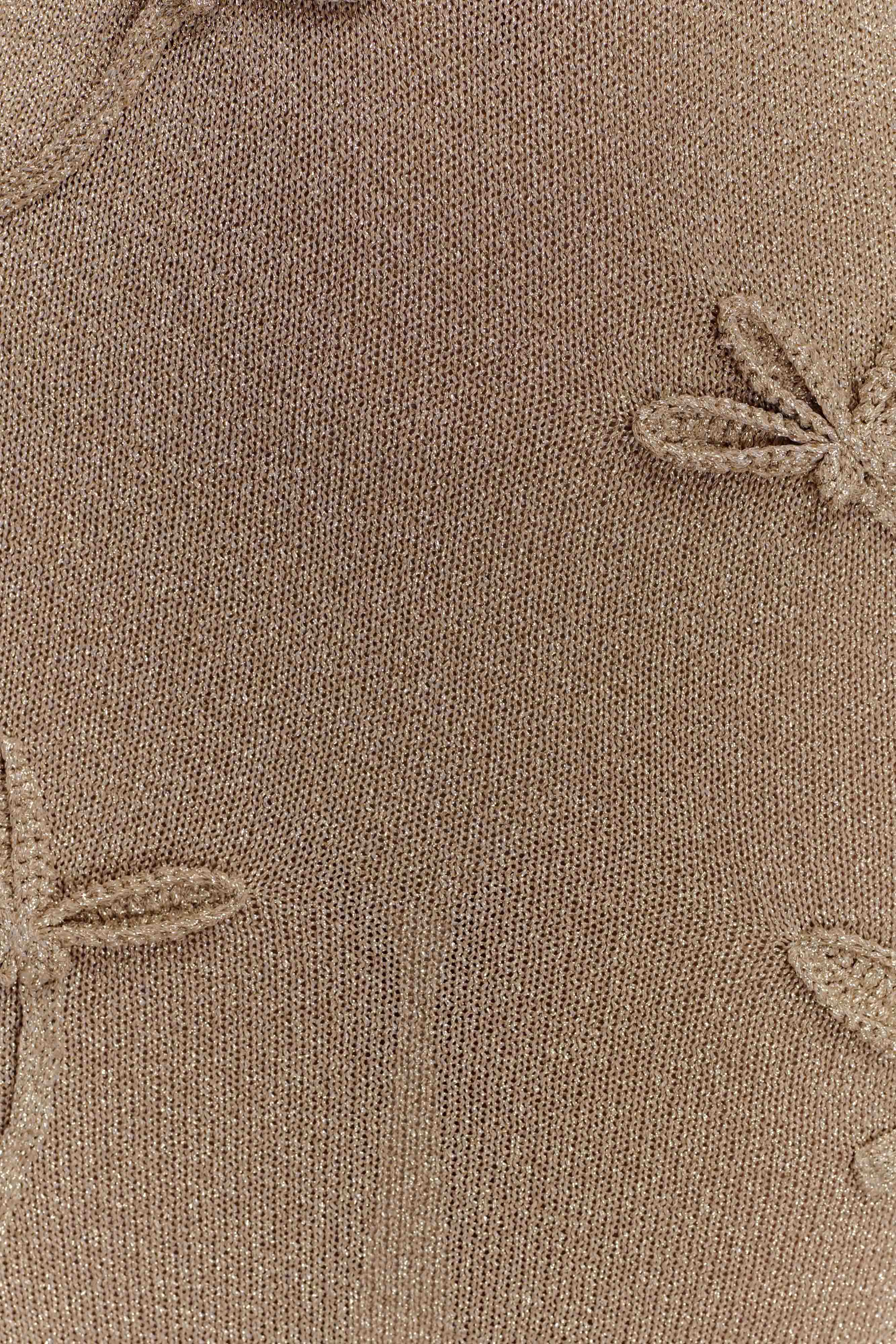 Celestino Floral Metallic Knit Maxi Dress - Gold - Image 4