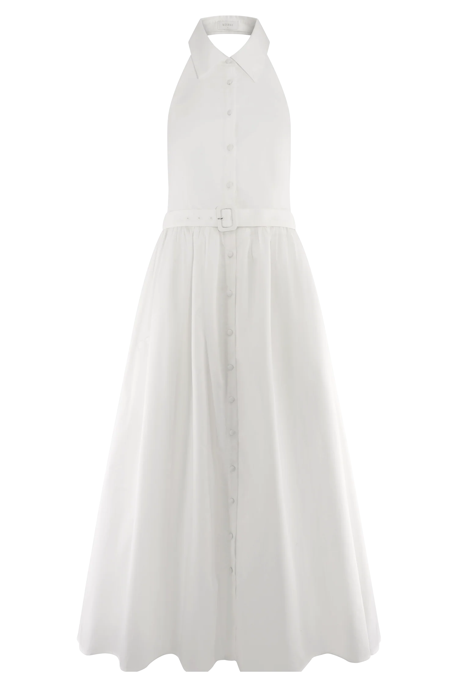 Cindy Collared Midi Dress - White - Image 10