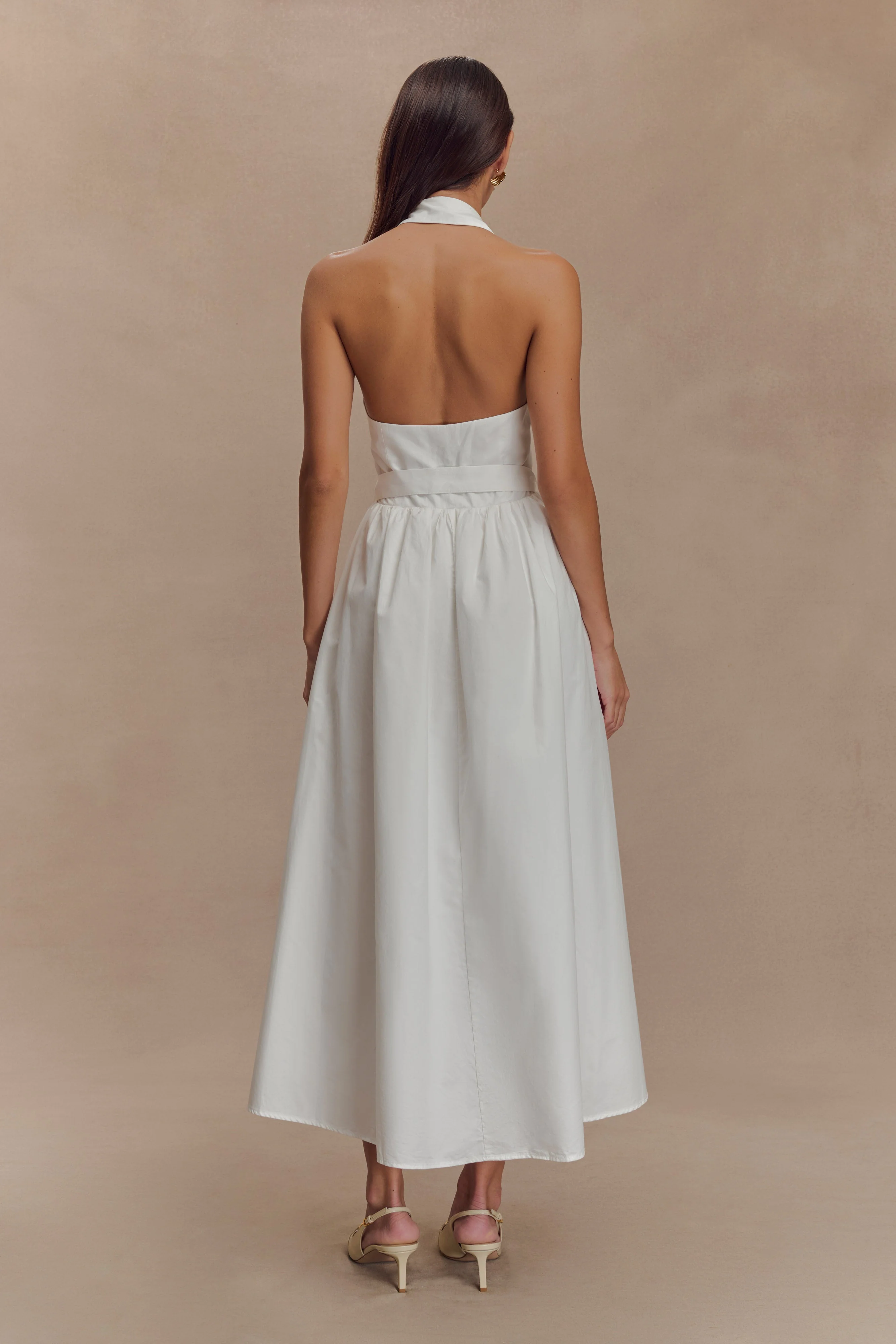 Cindy Collared Midi Dress - White - Image 3