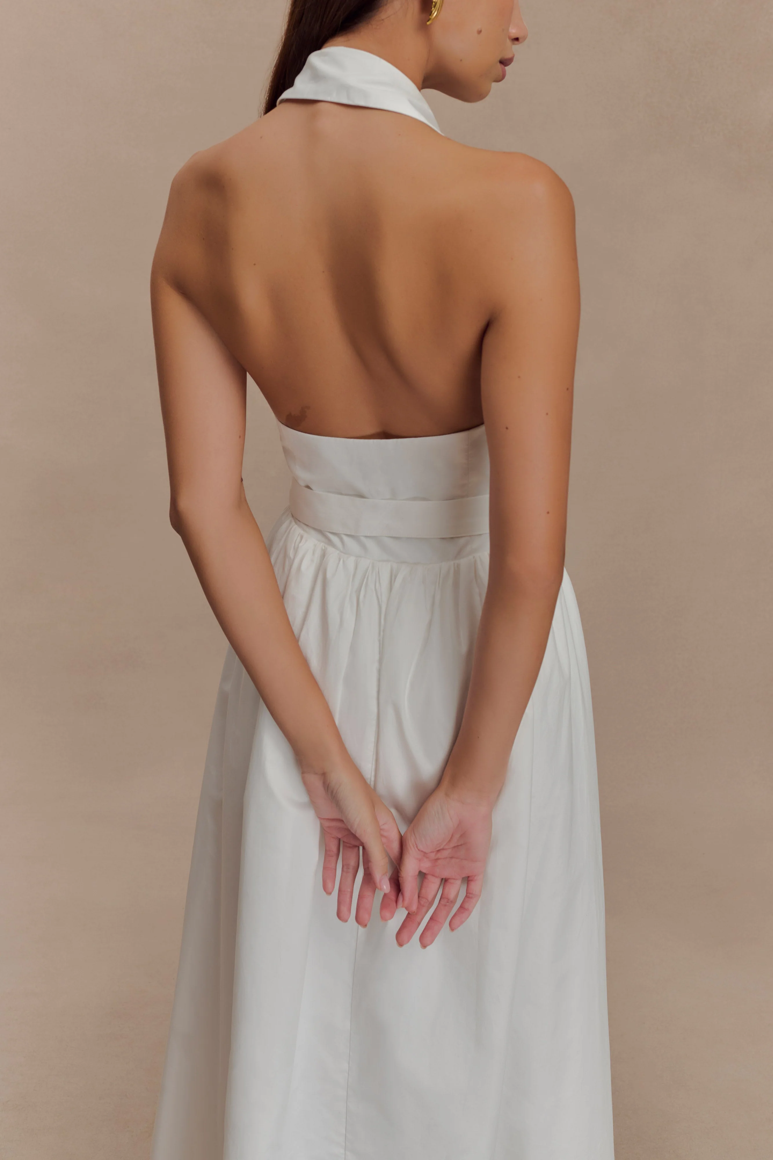 Cindy Collared Midi Dress - White - Image 5