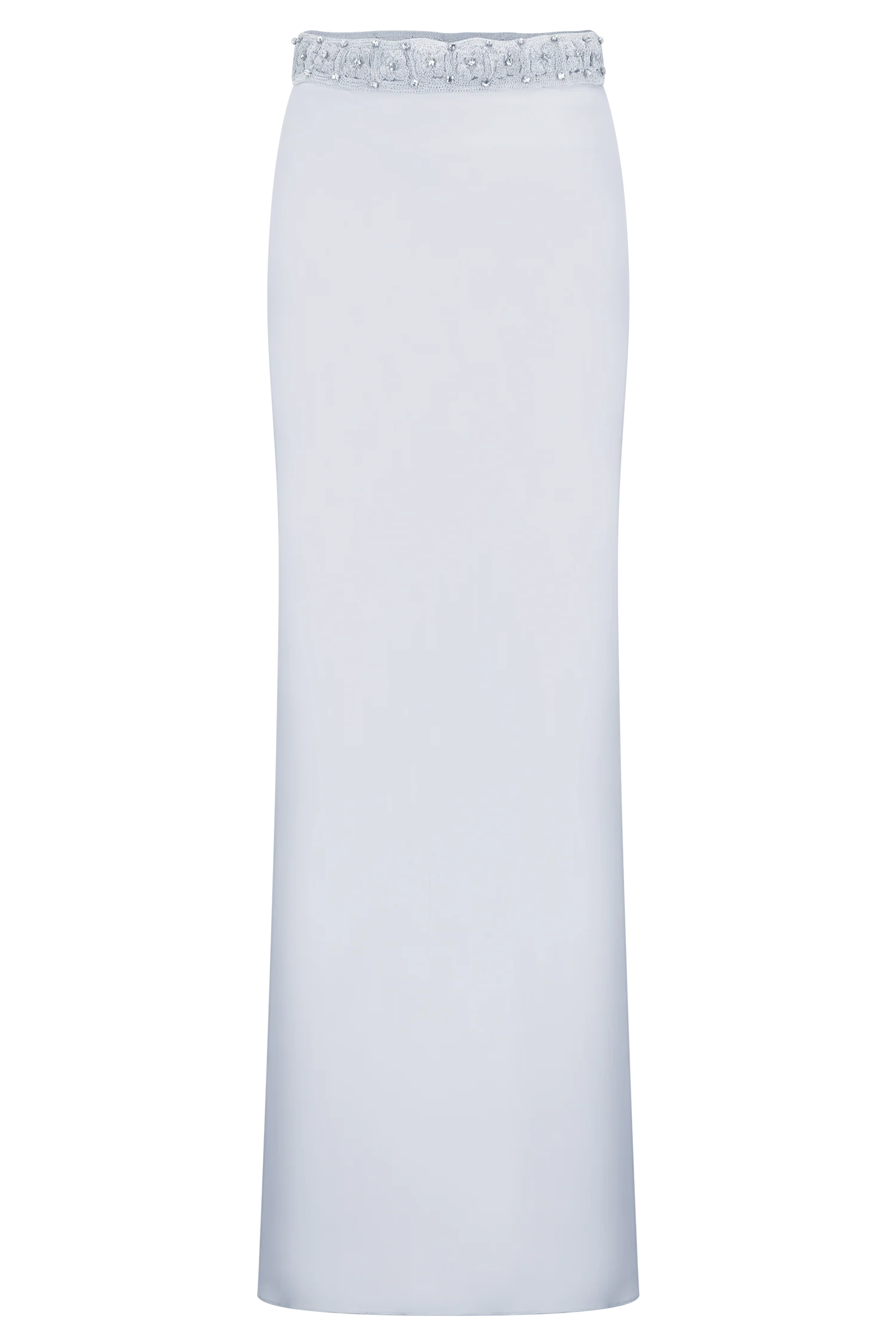 Clementine Chiffon Hand Beaded Maxi Skirt - Pale Blue - Image 7