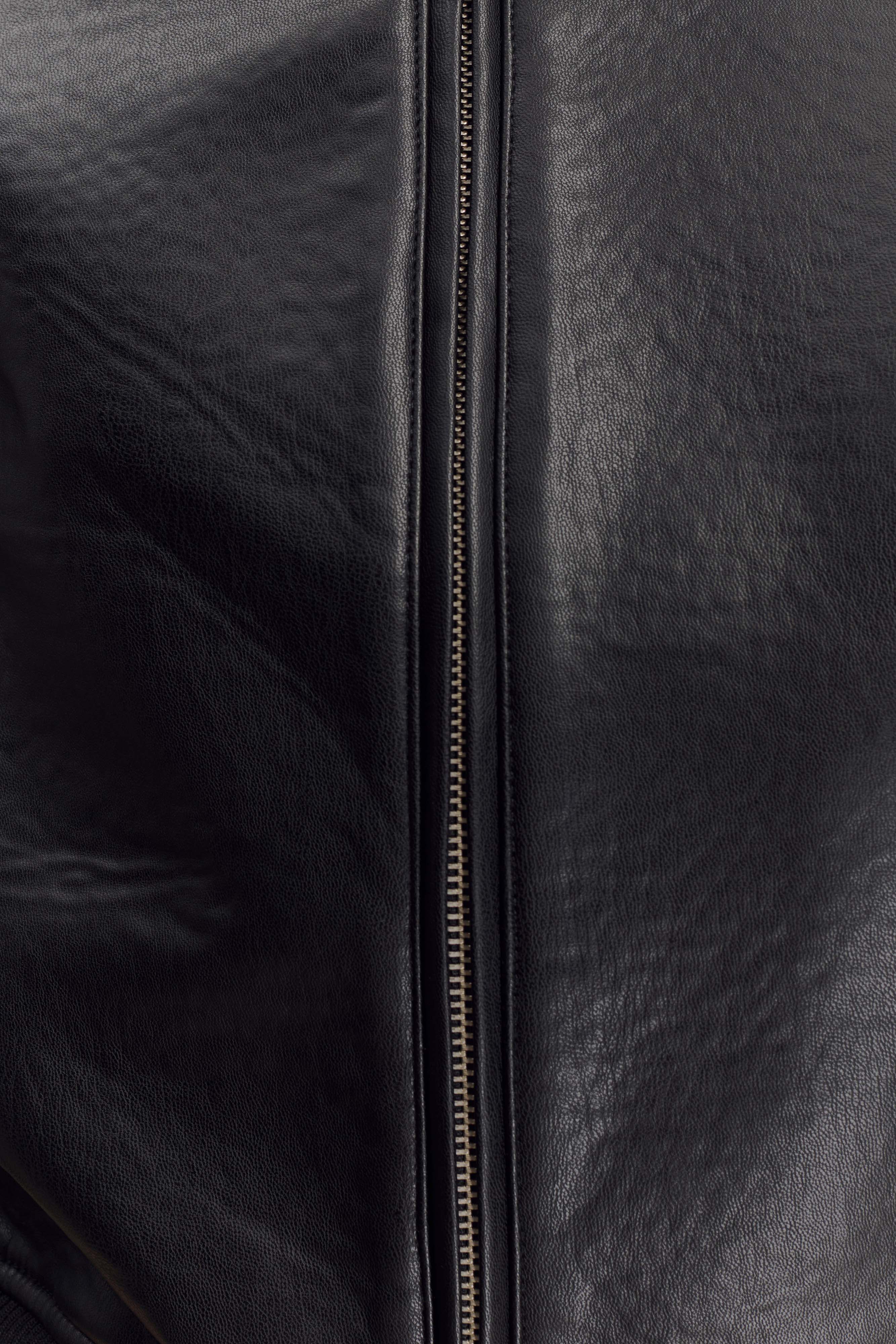 Codi Faux Leather Bomber Jacket - Black - Image 10