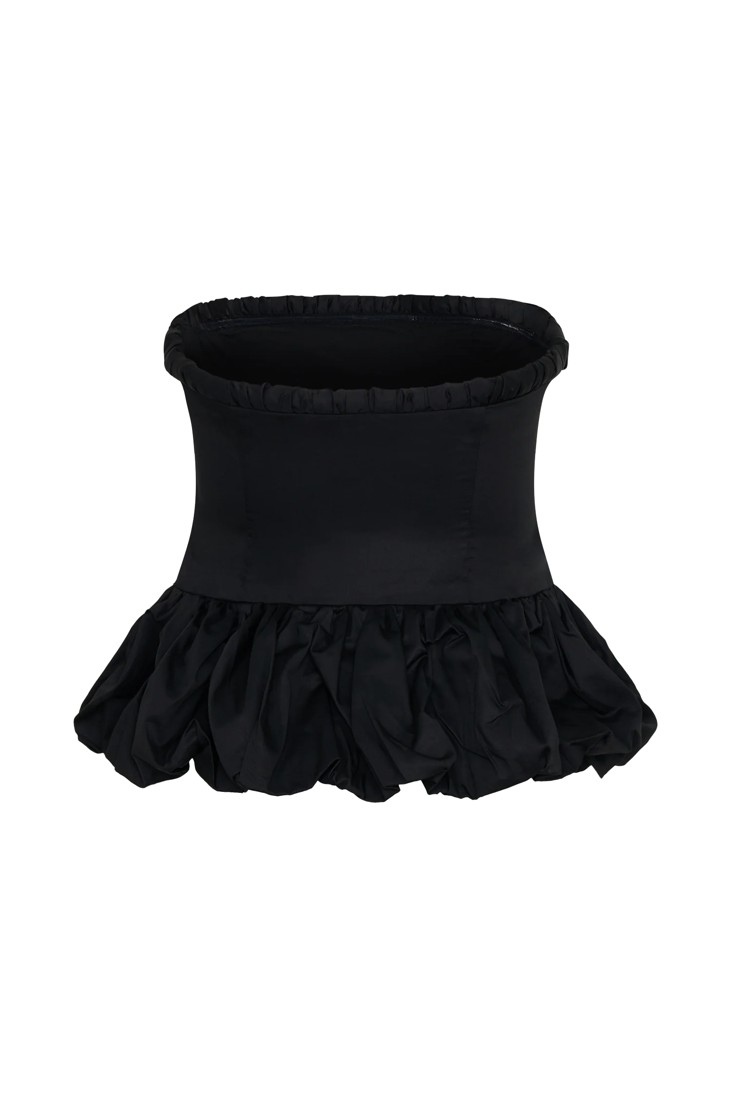 Cora Ruched Strapless Top - Black - Image 6