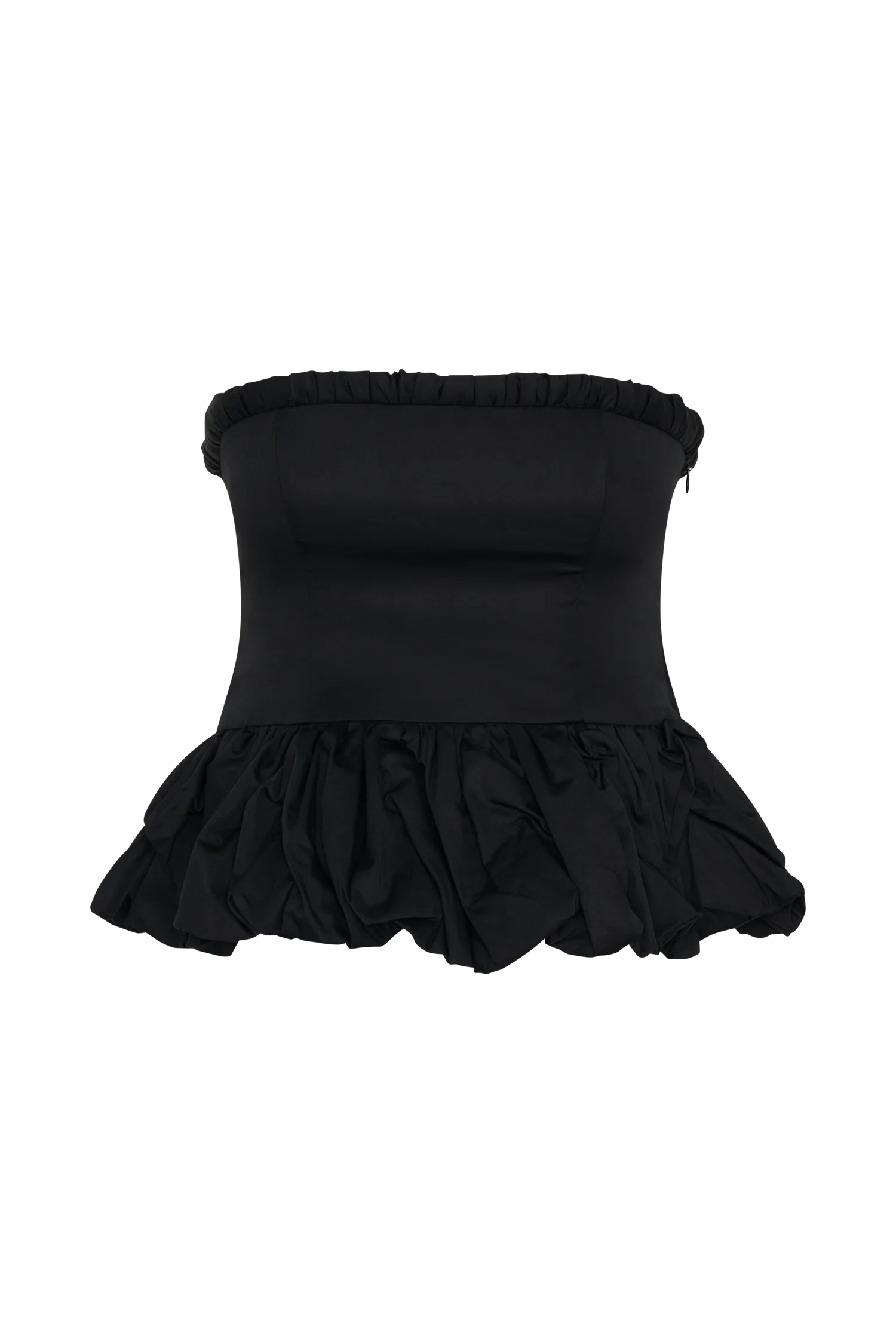 Cora Ruched Strapless Top - Black - Image 7
