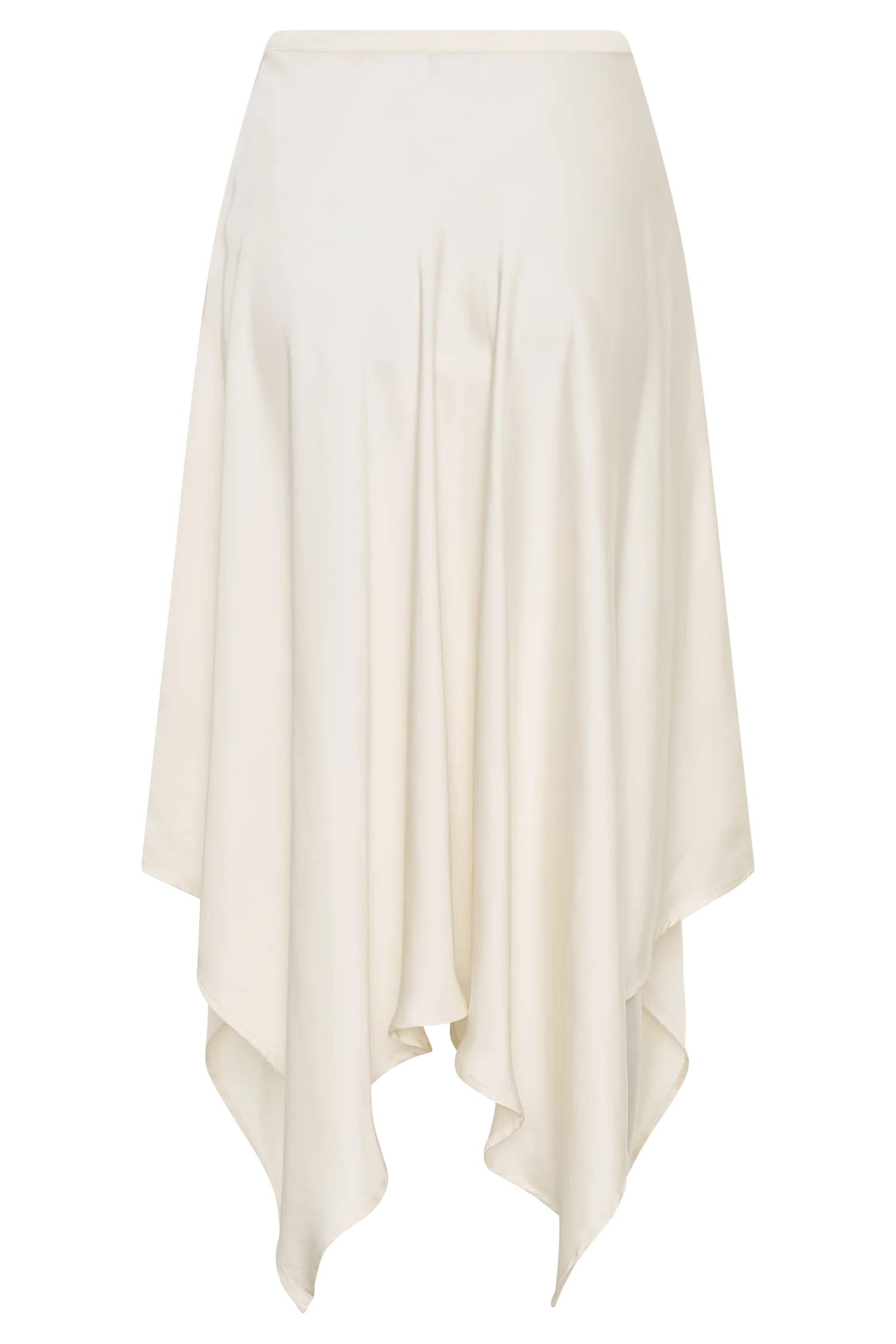 Coralie Asymmetric Satin Midi Skirt - Ivory - Image 8