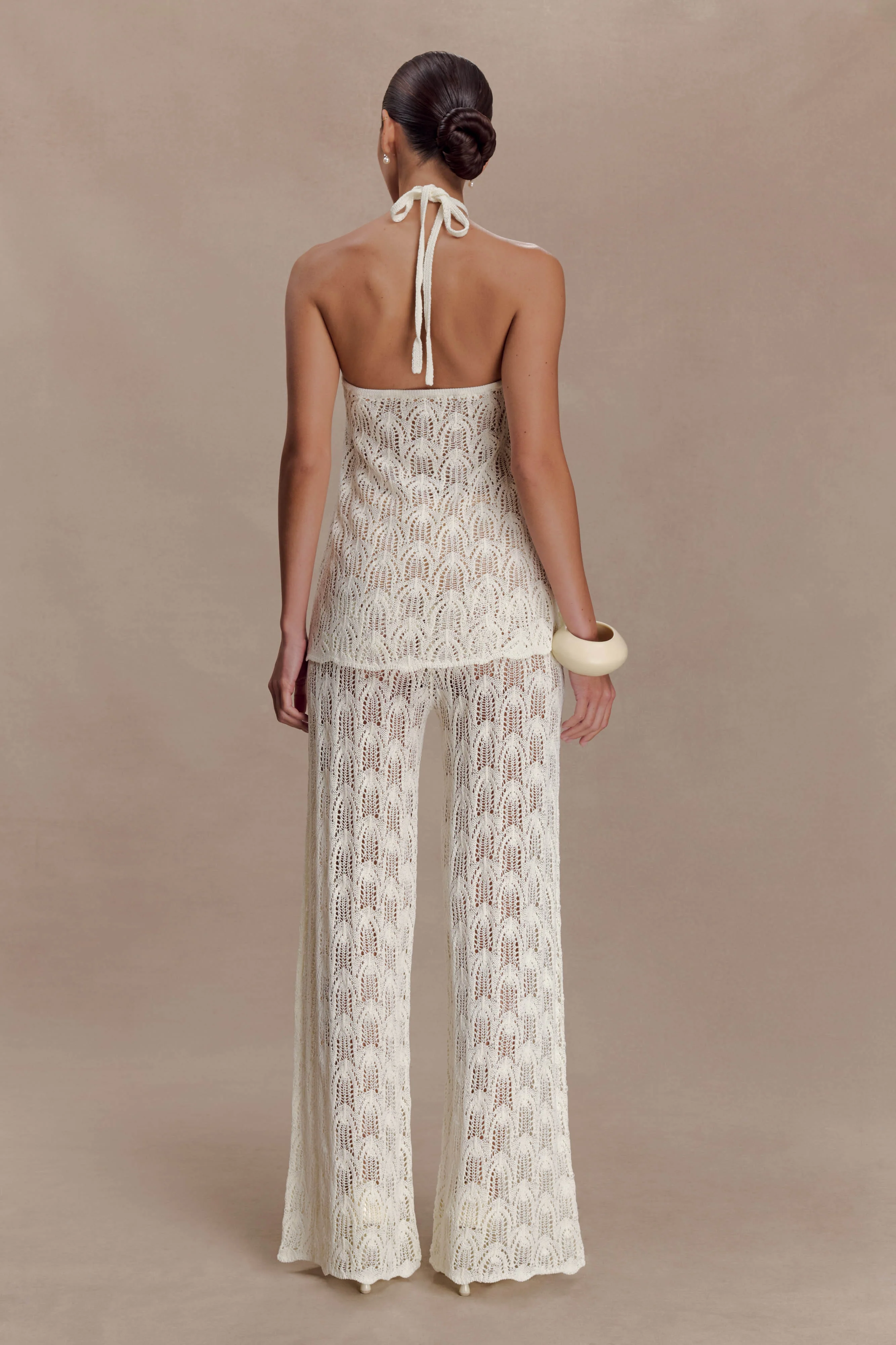 Corey Crochet Halter Neck Top - Ivory - Image 5